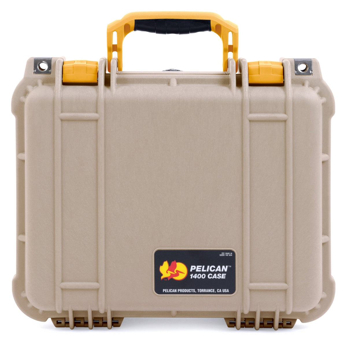 Pelican 1400 Case - Desert Tan &amp; Yellow - Empty