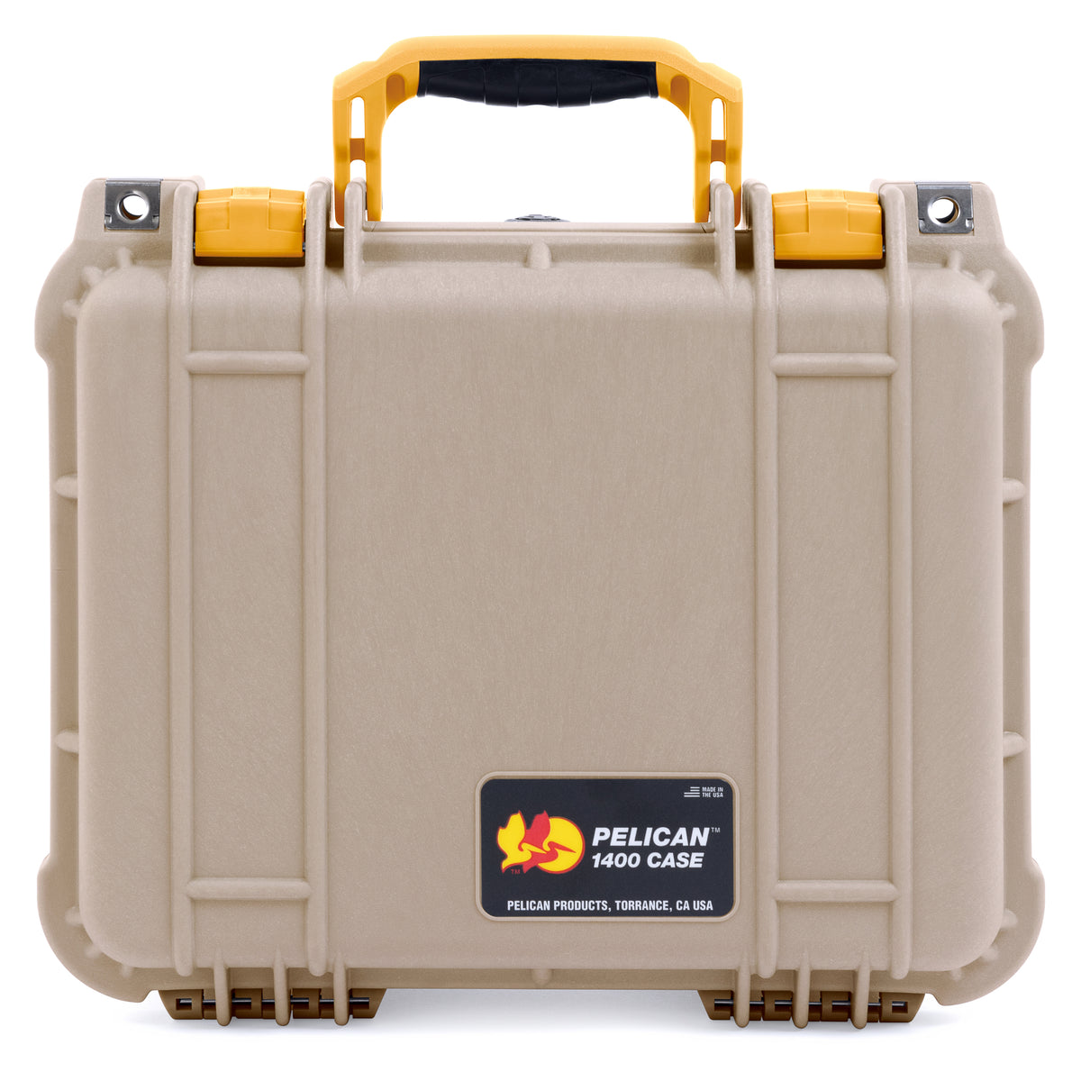 Pelican 1400 Case - Desert Tan &amp; Yellow