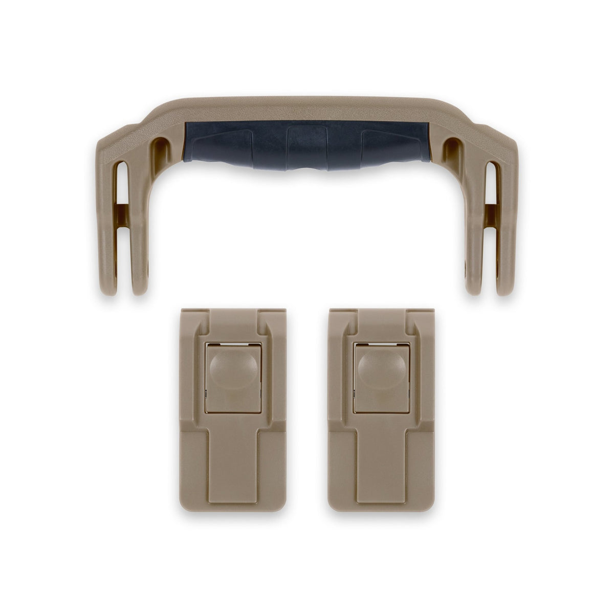 Pelican 1400 Replacement Handle &amp; Latches Set - Dark Desert Dirt (1 Handle, 2 Push-Button Latches) -