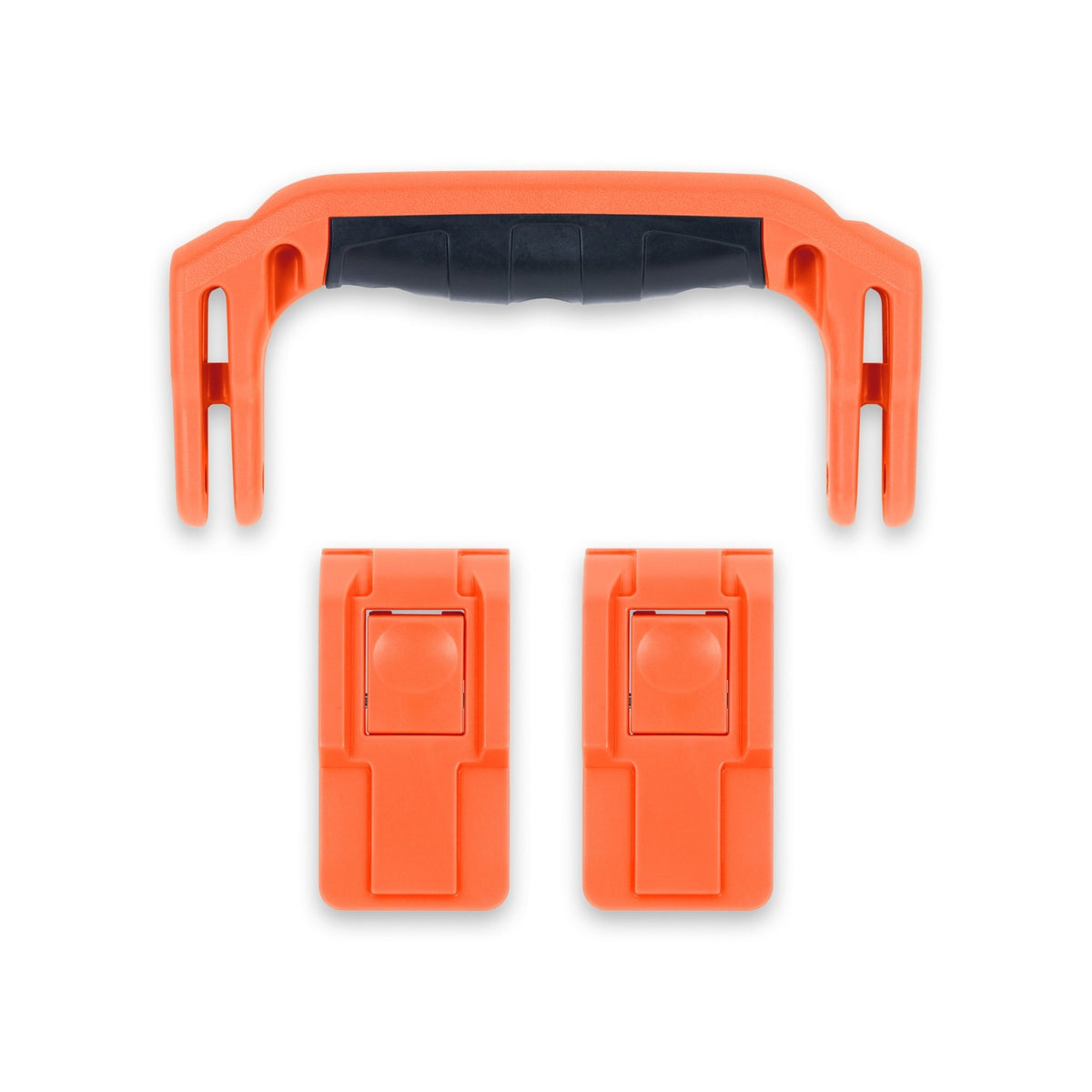 Pelican 1400 Replacement Handle &amp; Latches Set - Orange (1 Handle, 2 Push-Button Latches) -