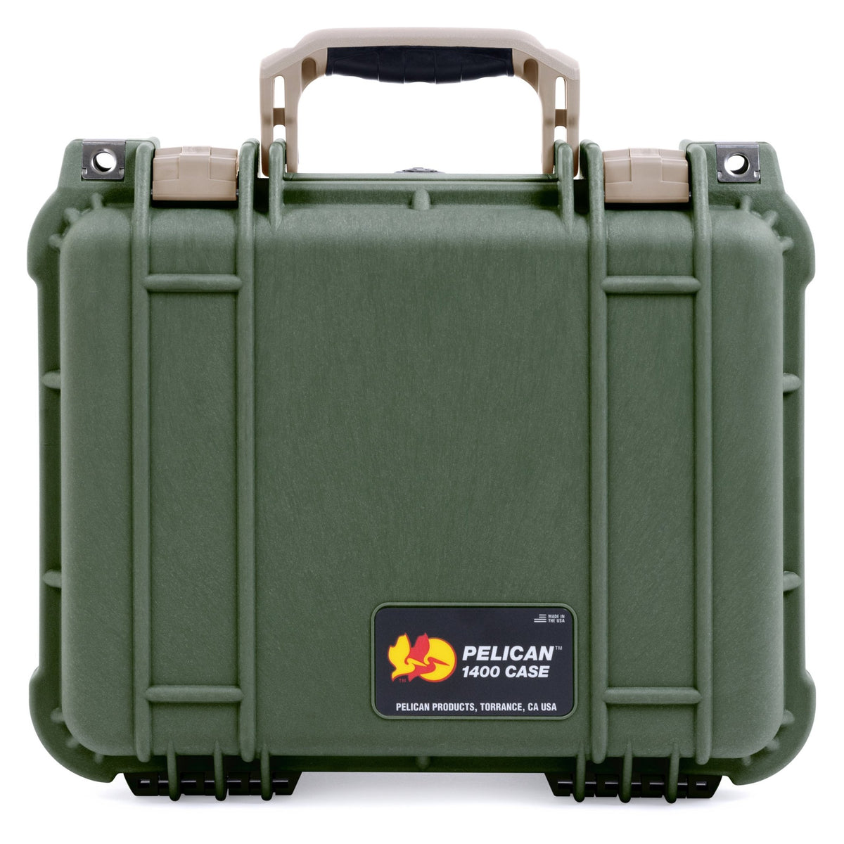 Pelican 1400 Case - OD Green &amp; Desert Tan - Empty
