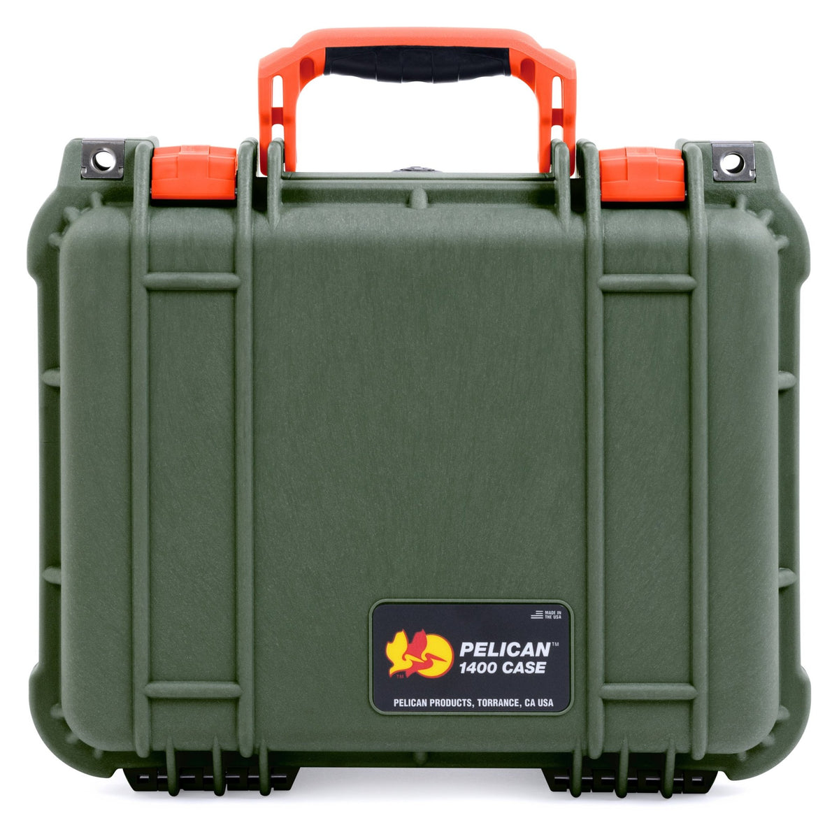 Pelican 1400 Case - OD Green &amp; Orange - Empty