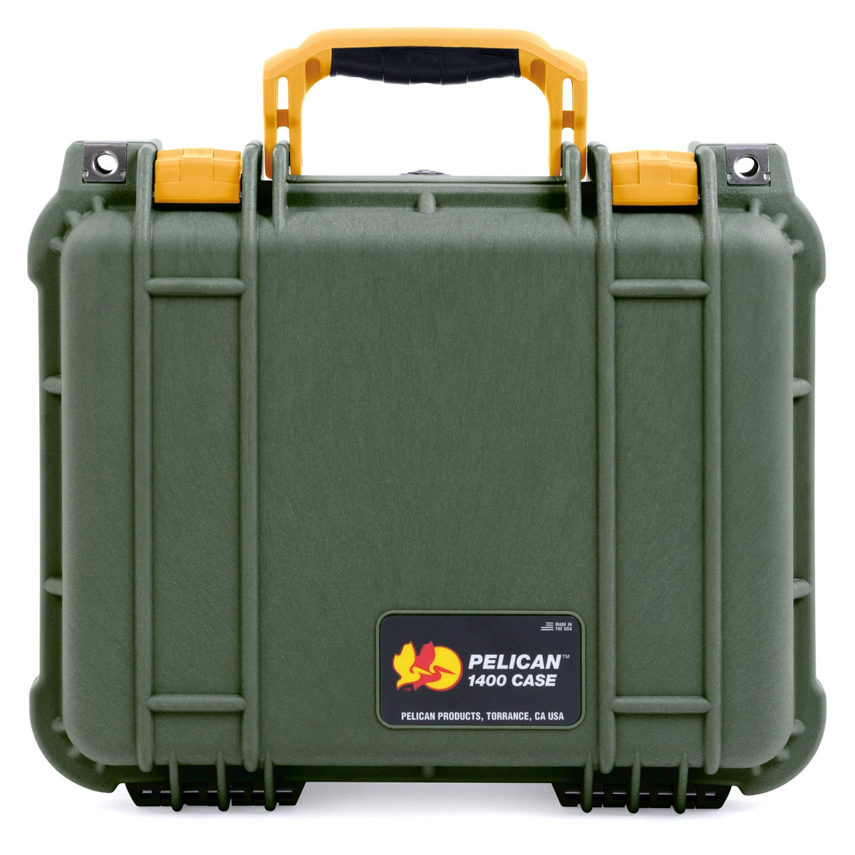 Pelican 1400 Case - OD Green &amp; Yellow - Empty