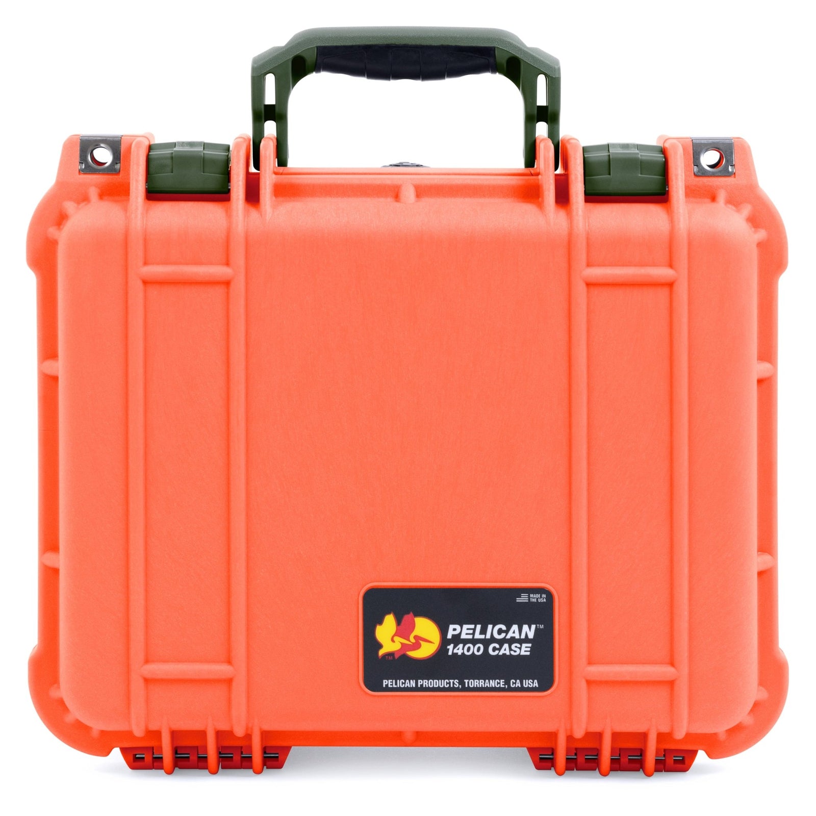 Pelican 1400 Case - Orange & OD Green - Empty