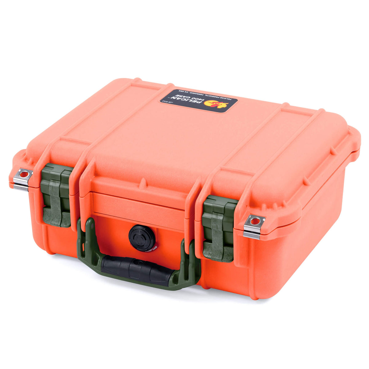 Pelican 1400 Case - Orange &amp; OD Green - Empty