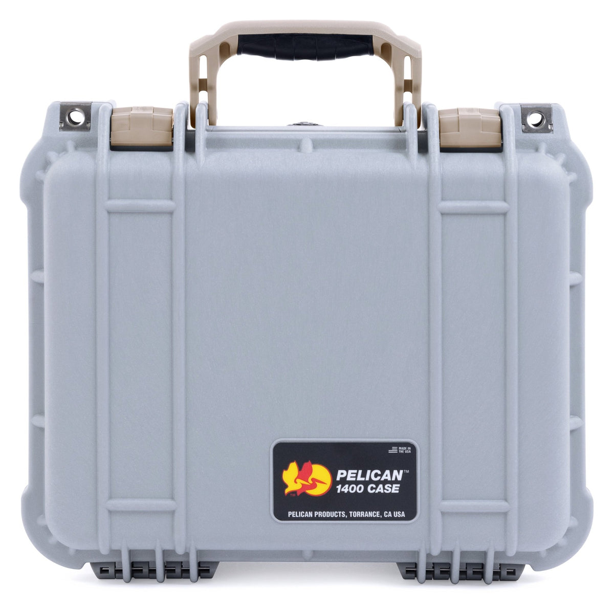 Pelican 1400 Case - Silver &amp; Desert Tan - Empty