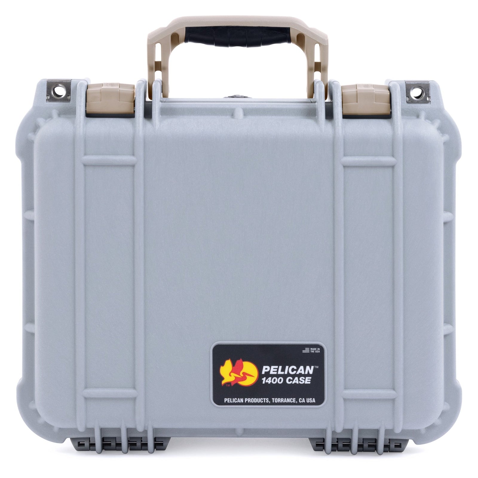 Pelican 1400 Case - Silver & Desert Tan - Empty