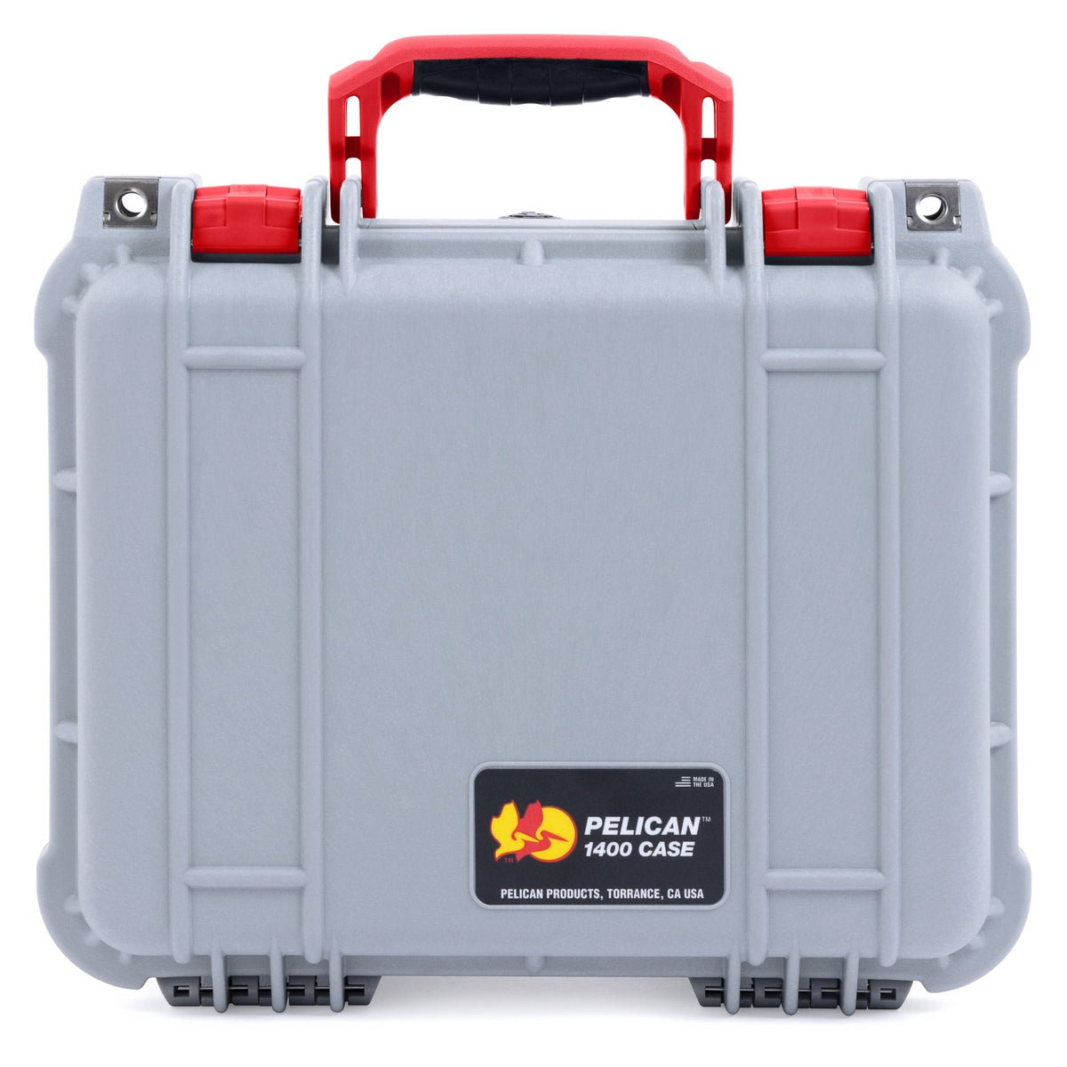 Pelican 1400 Case - Silver &amp; Red - Empty