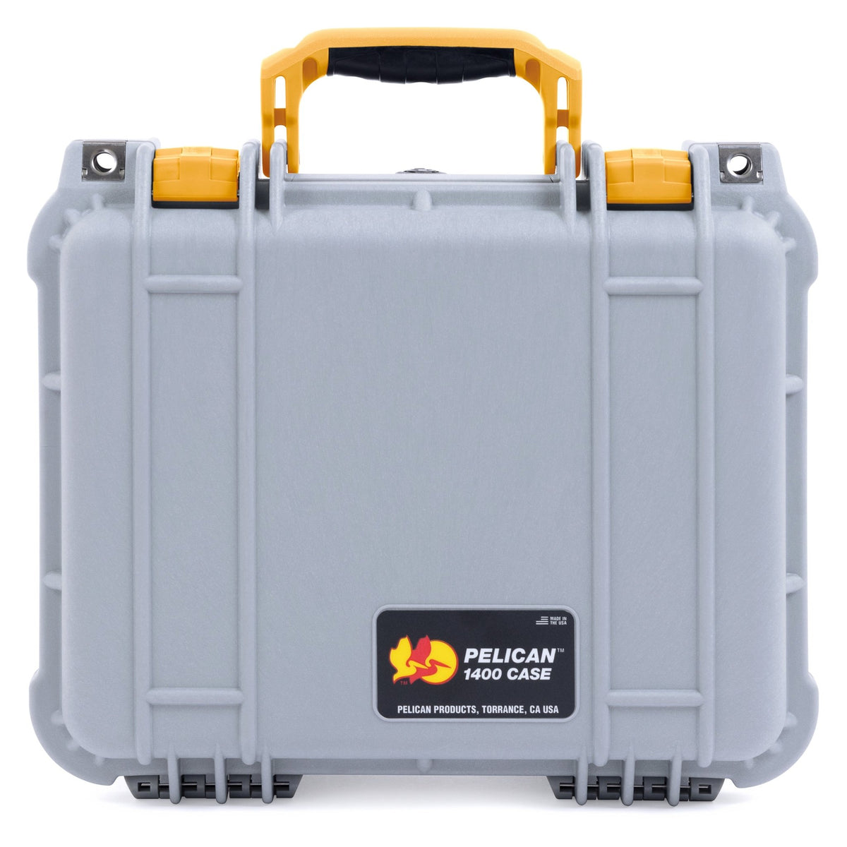 Pelican 1400 Case - Silver &amp; Yellow - Empty