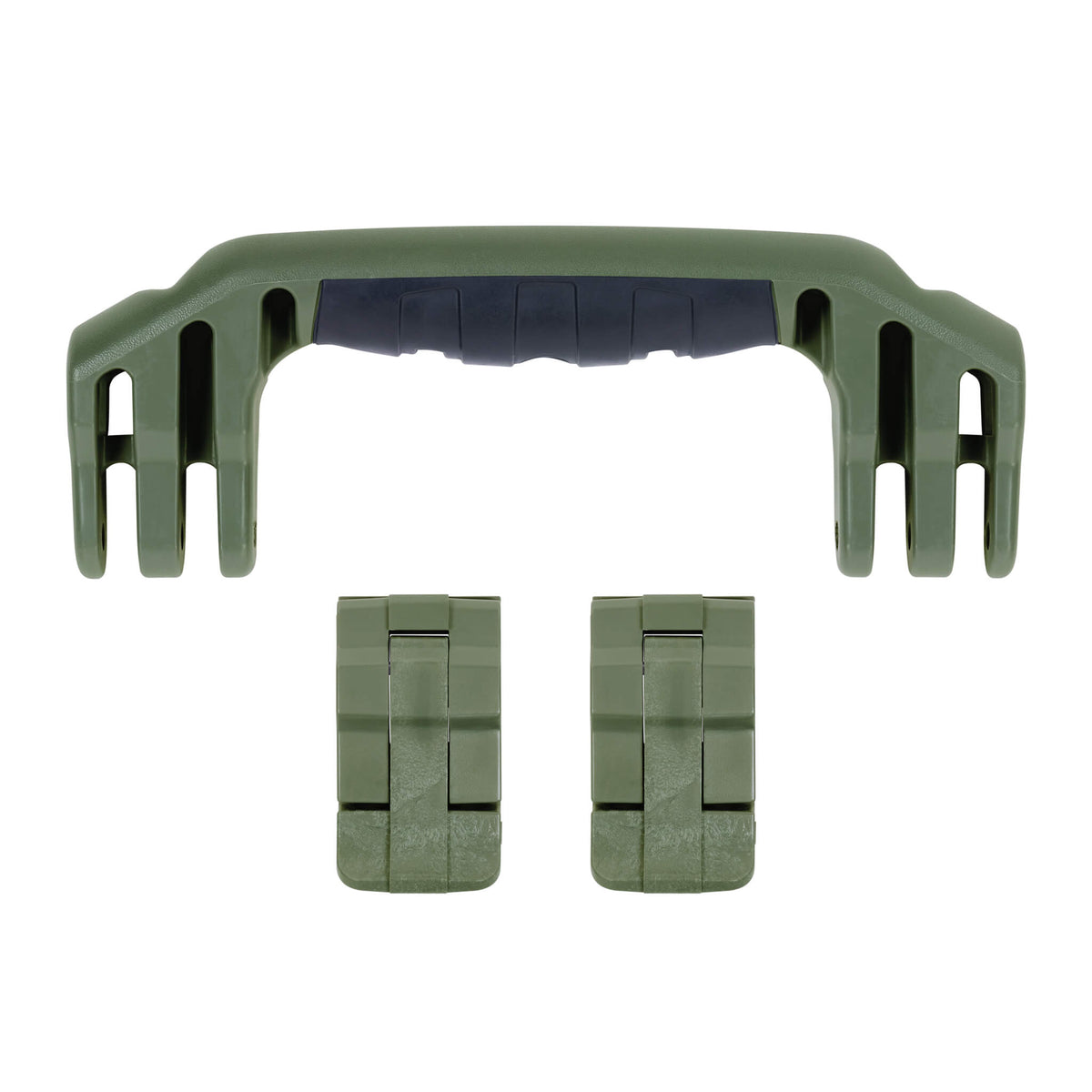 Pelican 1500 Replacement Handle &amp; Latch Set - OD Green (1 Handle, 2 Standard Latches) -