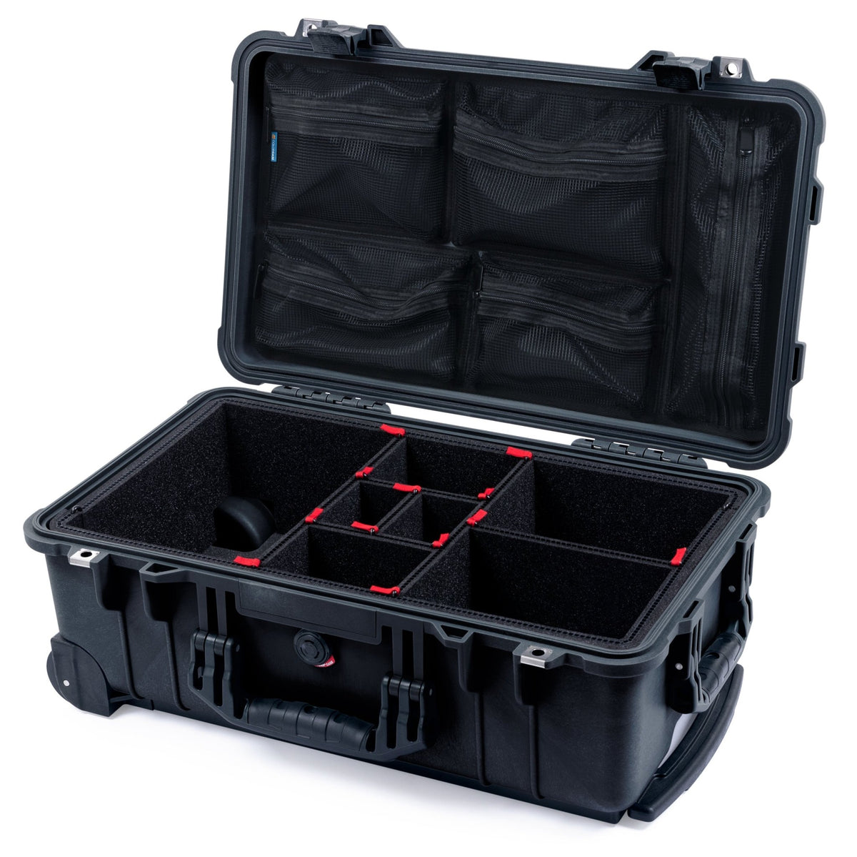 Pelican 1510 Case - Black - TrekPak Divider System / Mesh Lid Organizer