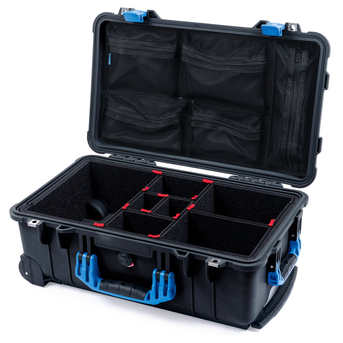 Pelican 1510 Case - Black &amp; Blue - TrekPak Divider System / Mesh Lid Organizer