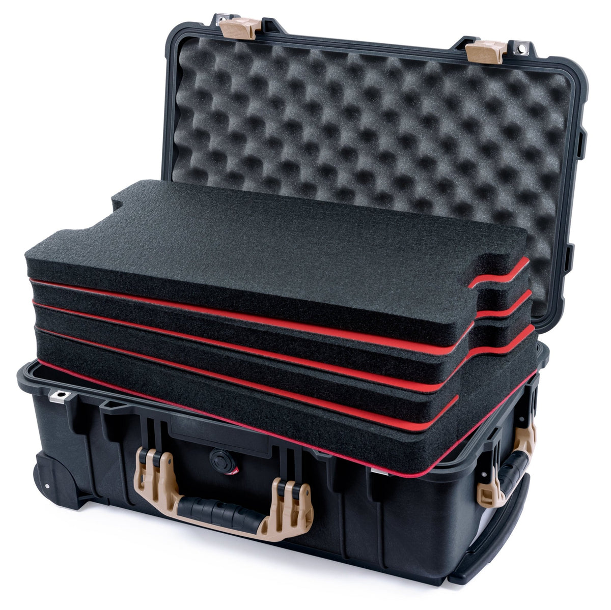 Pelican 1510 Case - Black &amp; Desert Tan - DIY Tool Foam Kit / Convolute Lid Foam