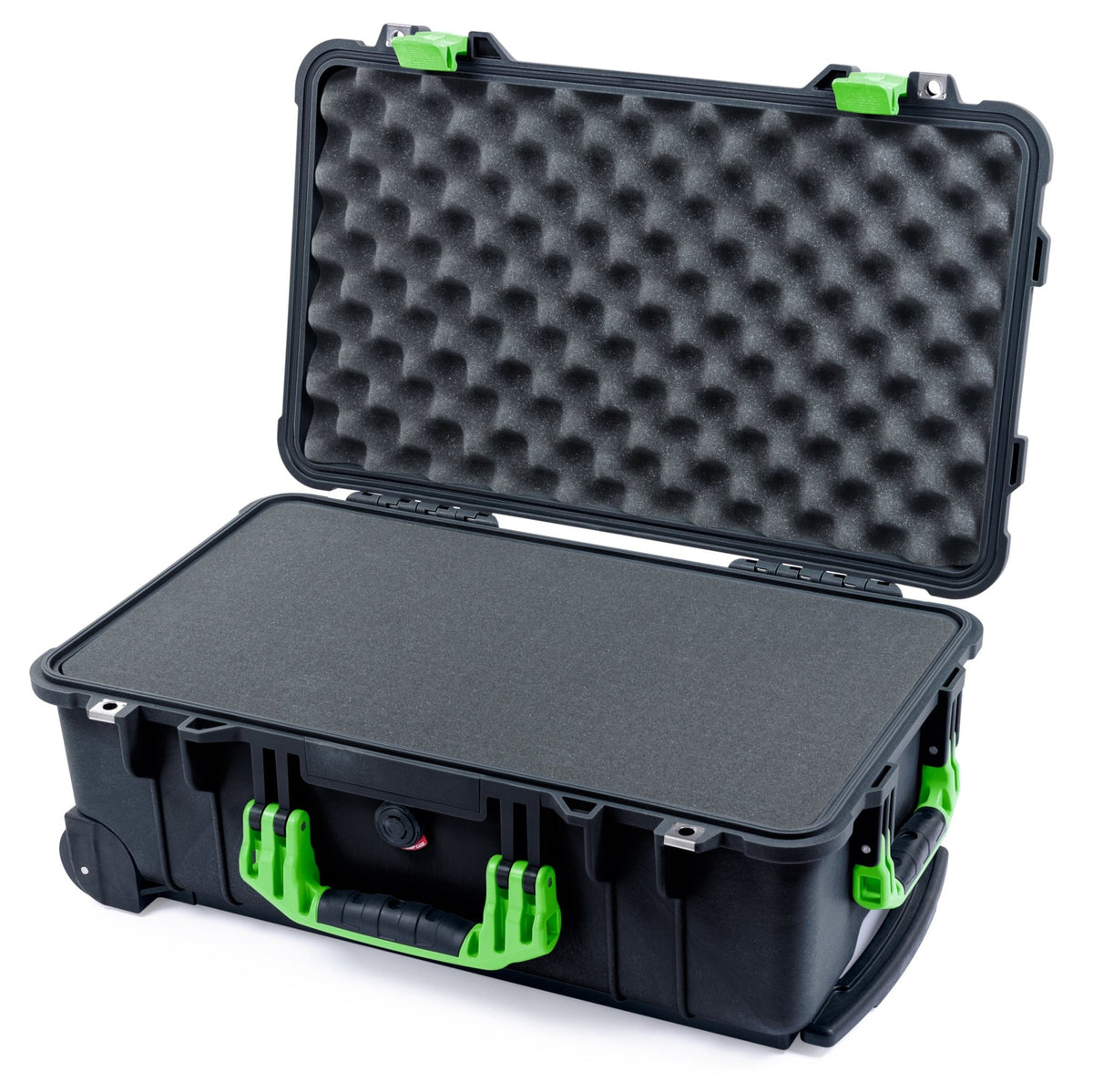 Pelican 1510 Case - Black &amp; Lime Green - Pick &amp; Pluck Foam / Convolute Lid Foam