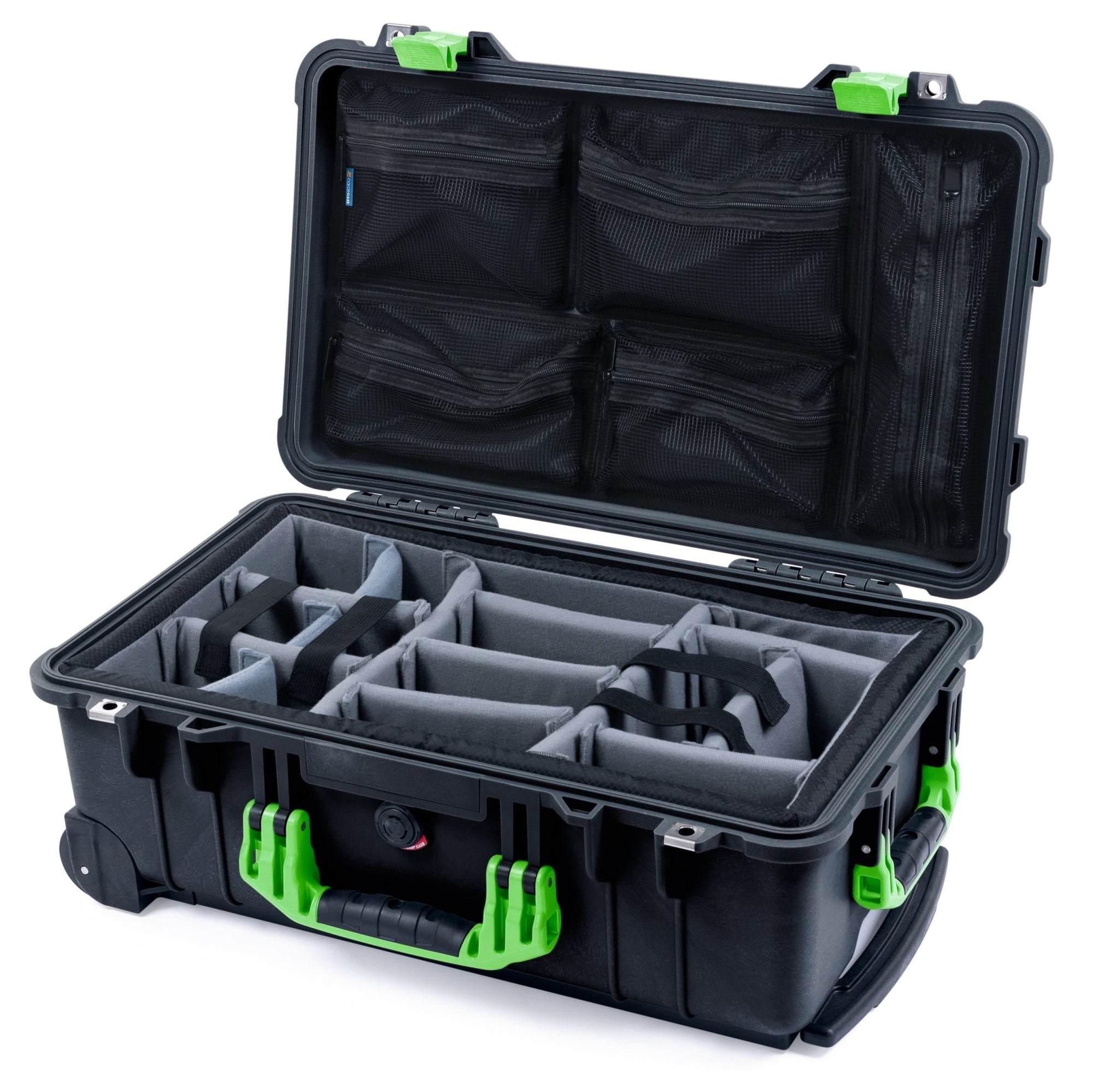 Pelican 1510 Black Case with Lime Green Handles & Latches - ColorCase