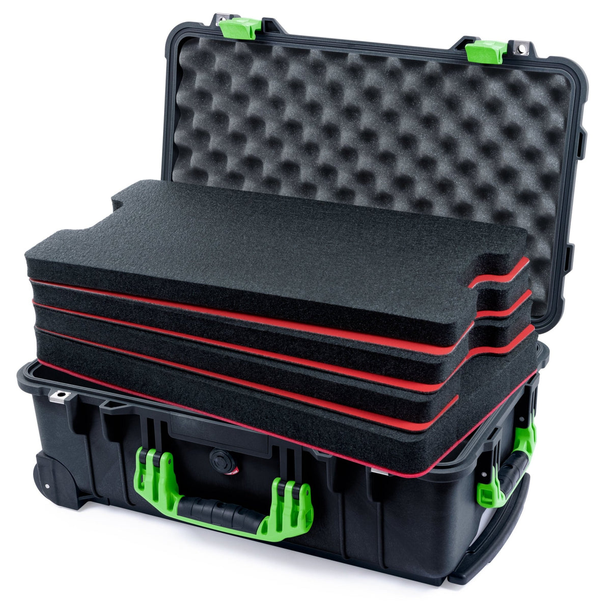 Pelican 1510 Case - Black &amp; Lime Green - DIY Tool Foam Kit / Convolute Lid Foam