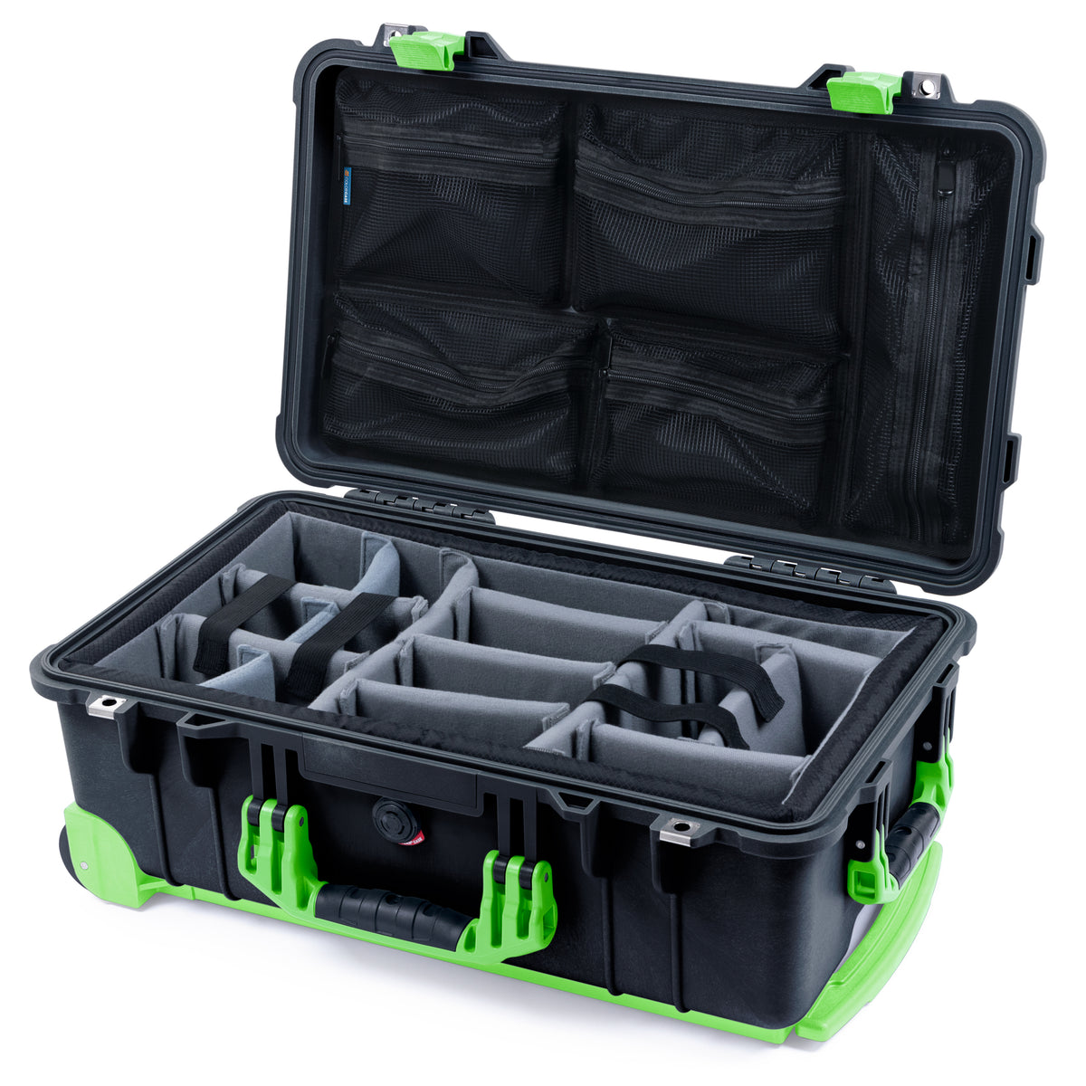 Pelican 1510 Case - Black & Lime Green Trolley