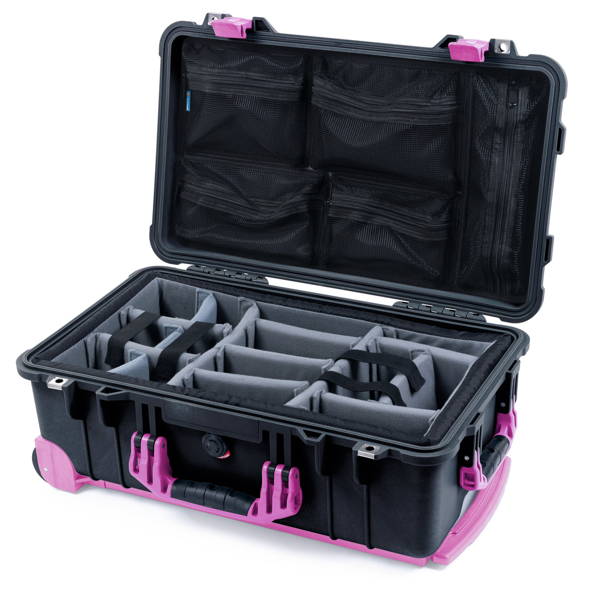 Pelican 1510 Case - Black & Magenta Trolley