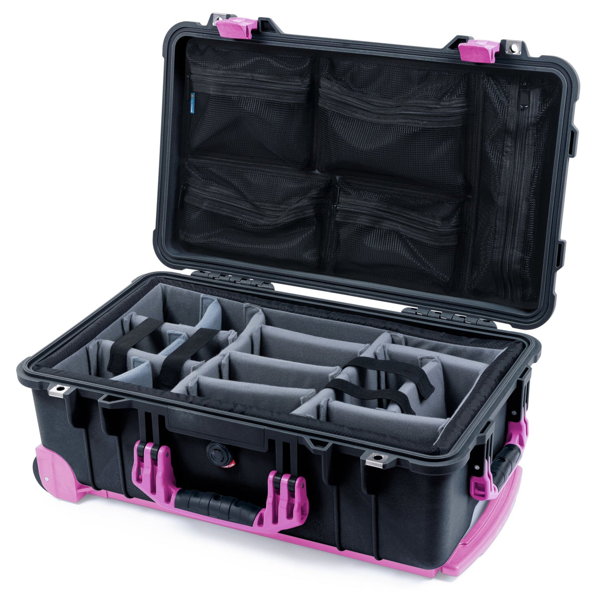 Pelican 1510 Case - Black & Magenta Trolley