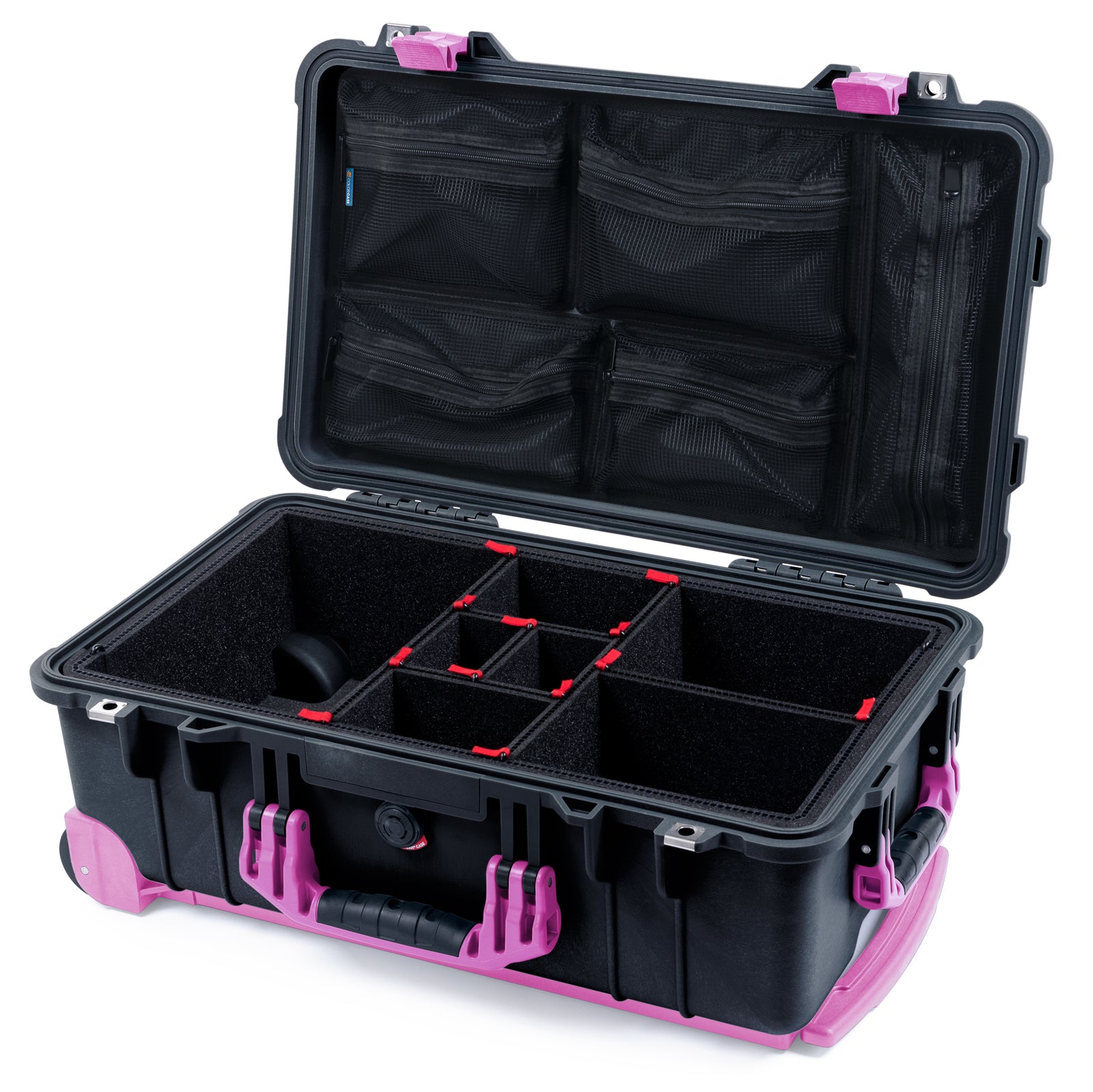 Pelican 1510 Case - Black & Magenta Trolley