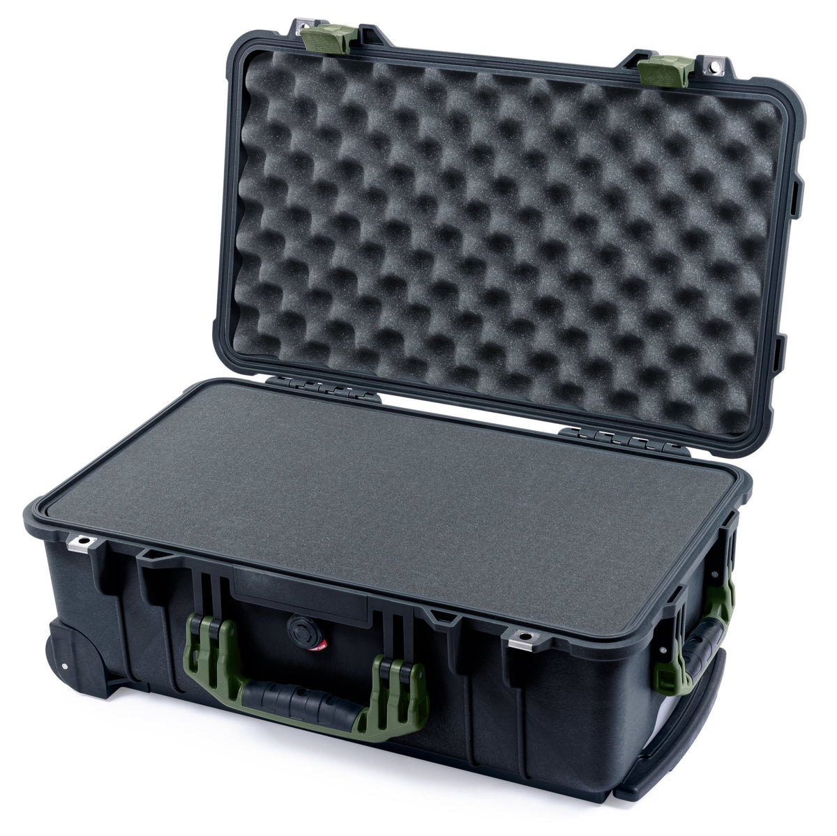 Pelican 1510 Case - Black &amp; OD Green - Pick &amp; Pluck Foam / Convolute Lid Foam