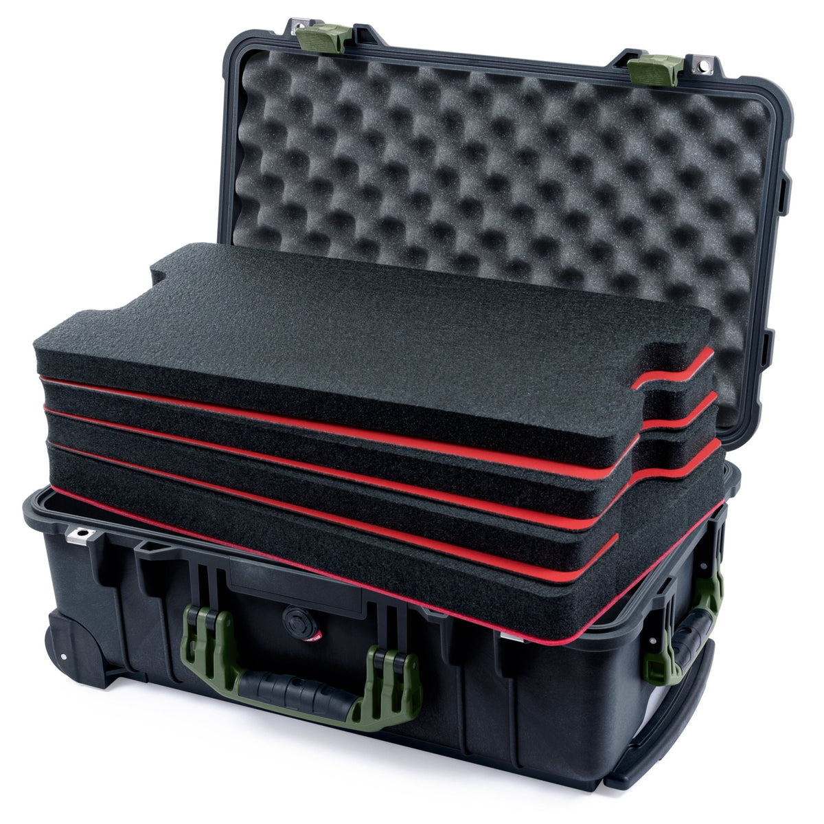 Pelican 1510 Case - Black &amp; OD Green - DIY Tool Foam Kit / Convolute Lid Foam