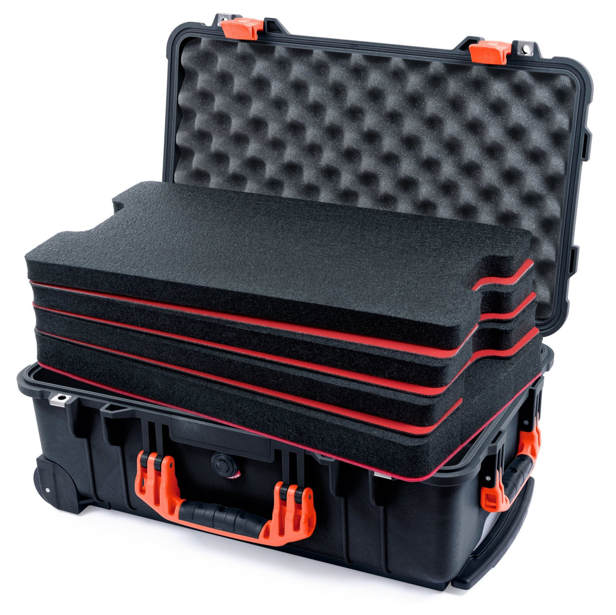 Pelican 1510 Case - Black &amp; Orange - DIY Tool Foam Kit / Convolute Lid Foam