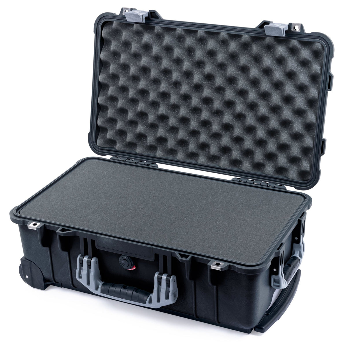 Pelican 1510 Case - Black &amp; Silver - Pick &amp; Pluck Foam / Convolute Lid Foam