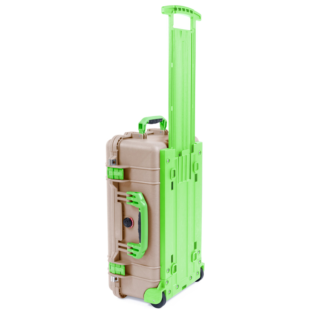 Pelican 1510 Case - Desert Tan & Lime Green Trolley