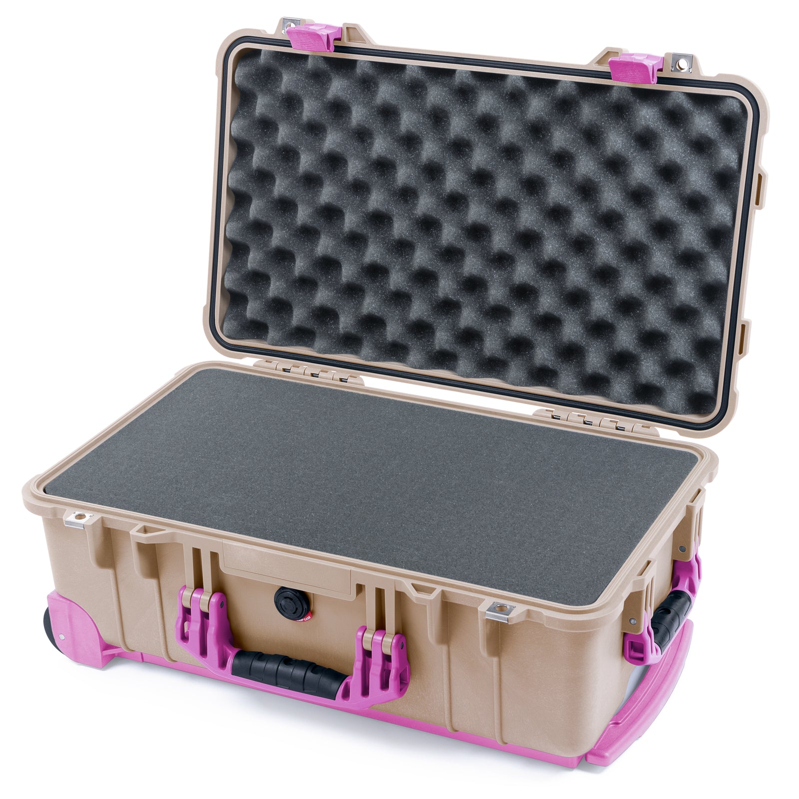 Pelican 1510 Case - Desert Tan & Magenta Trolley