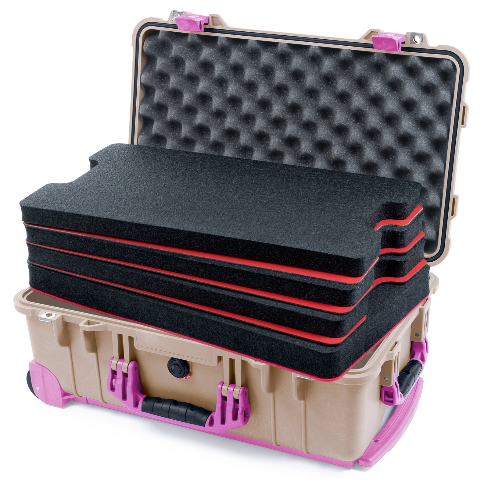 Pelican 1510 Case - Desert Tan & Magenta Trolley