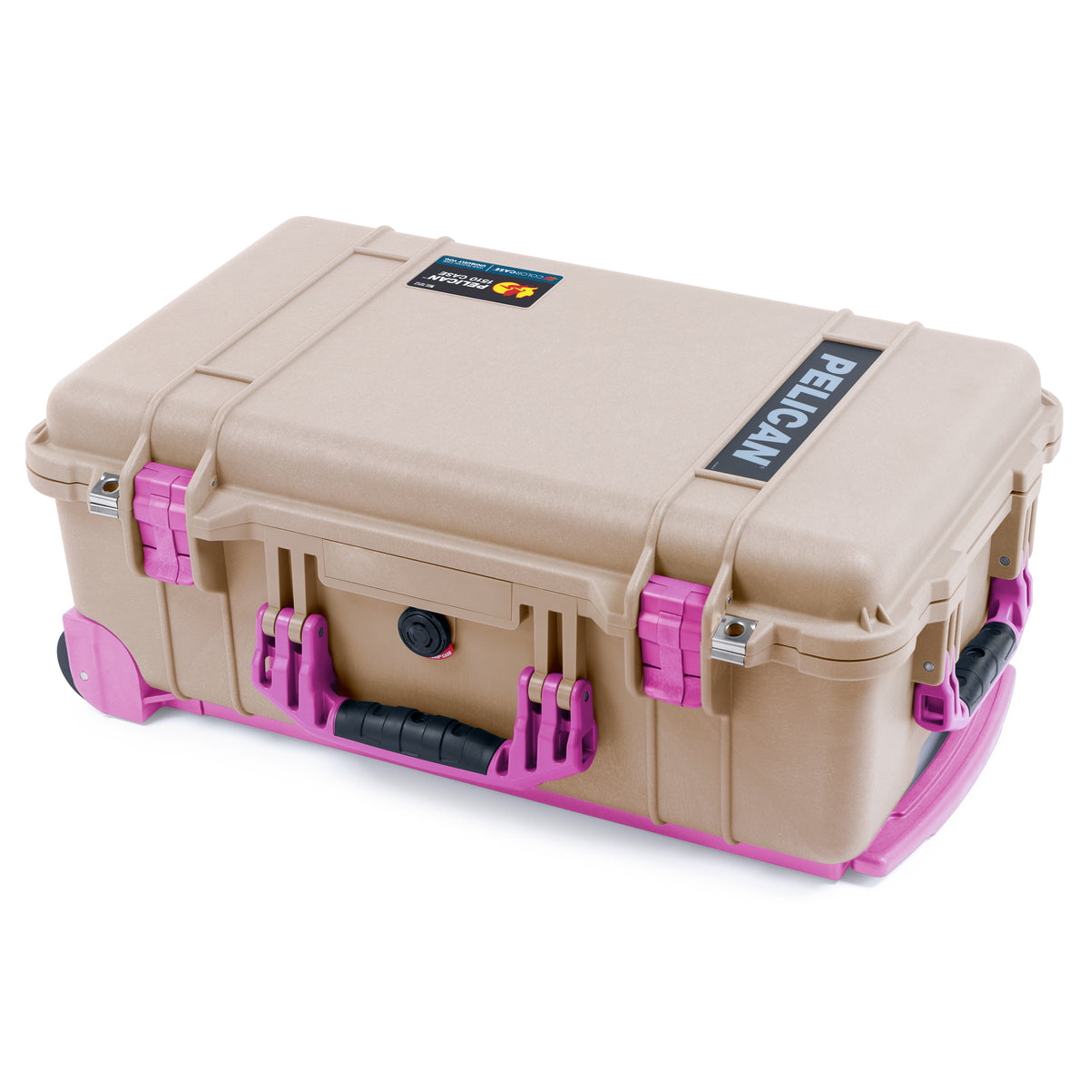Pelican 1510 Case - Desert Tan &amp; Magenta Trolley