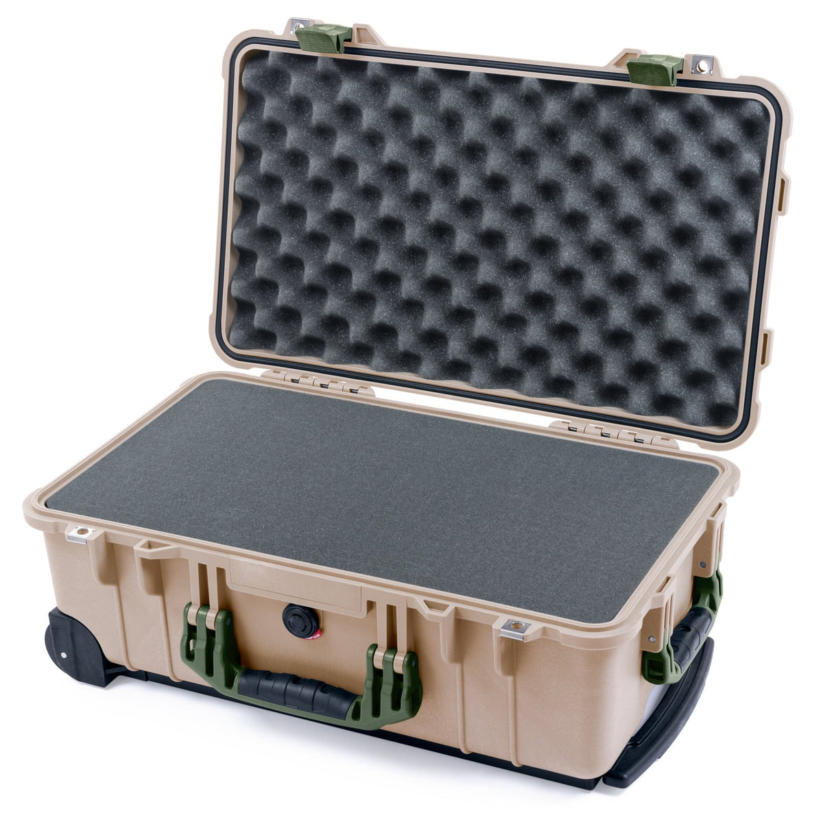 Pelican 1510 Case - Desert Tan &amp; OD Green - Pick &amp; Pluck Foam / Convolute Lid Foam
