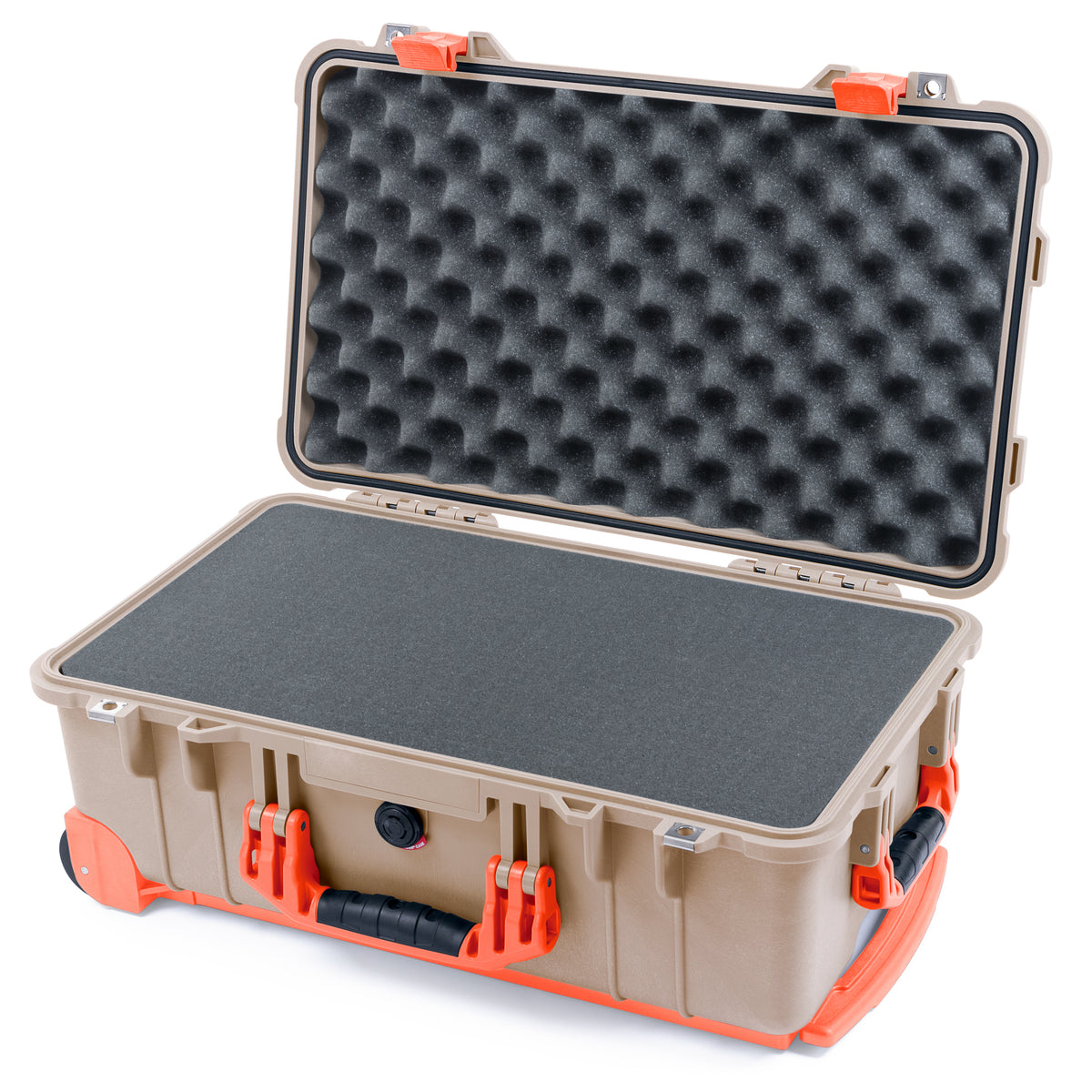 Pelican 1510 Case - Desert Tan & Orange Trolley