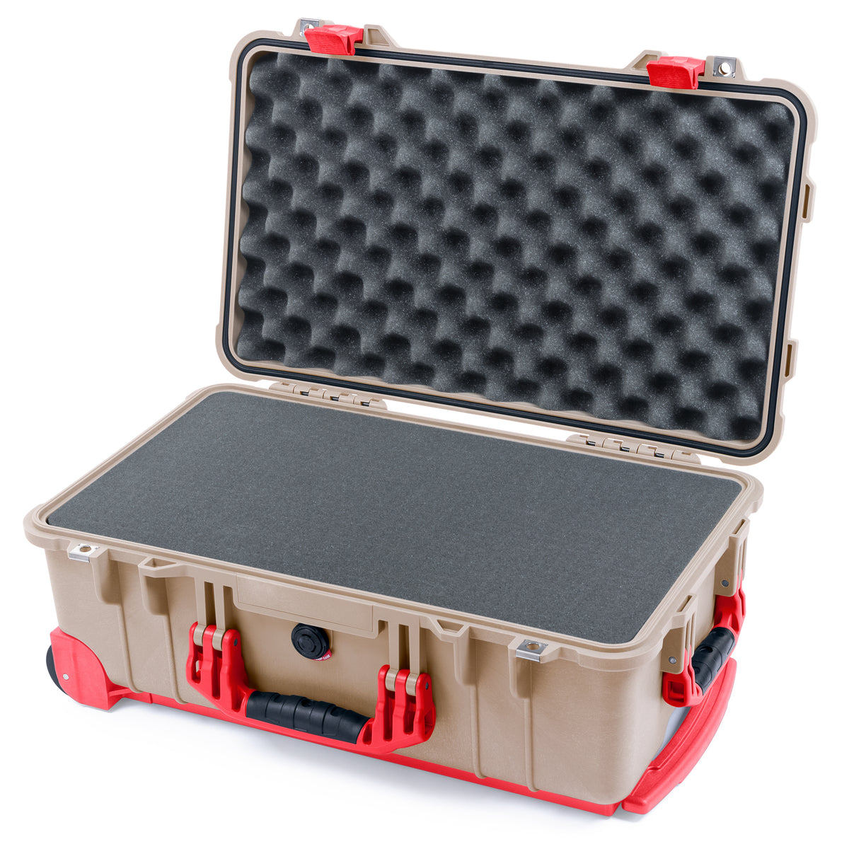 Pelican 1510 Case - Desert Tan & Red Trolley