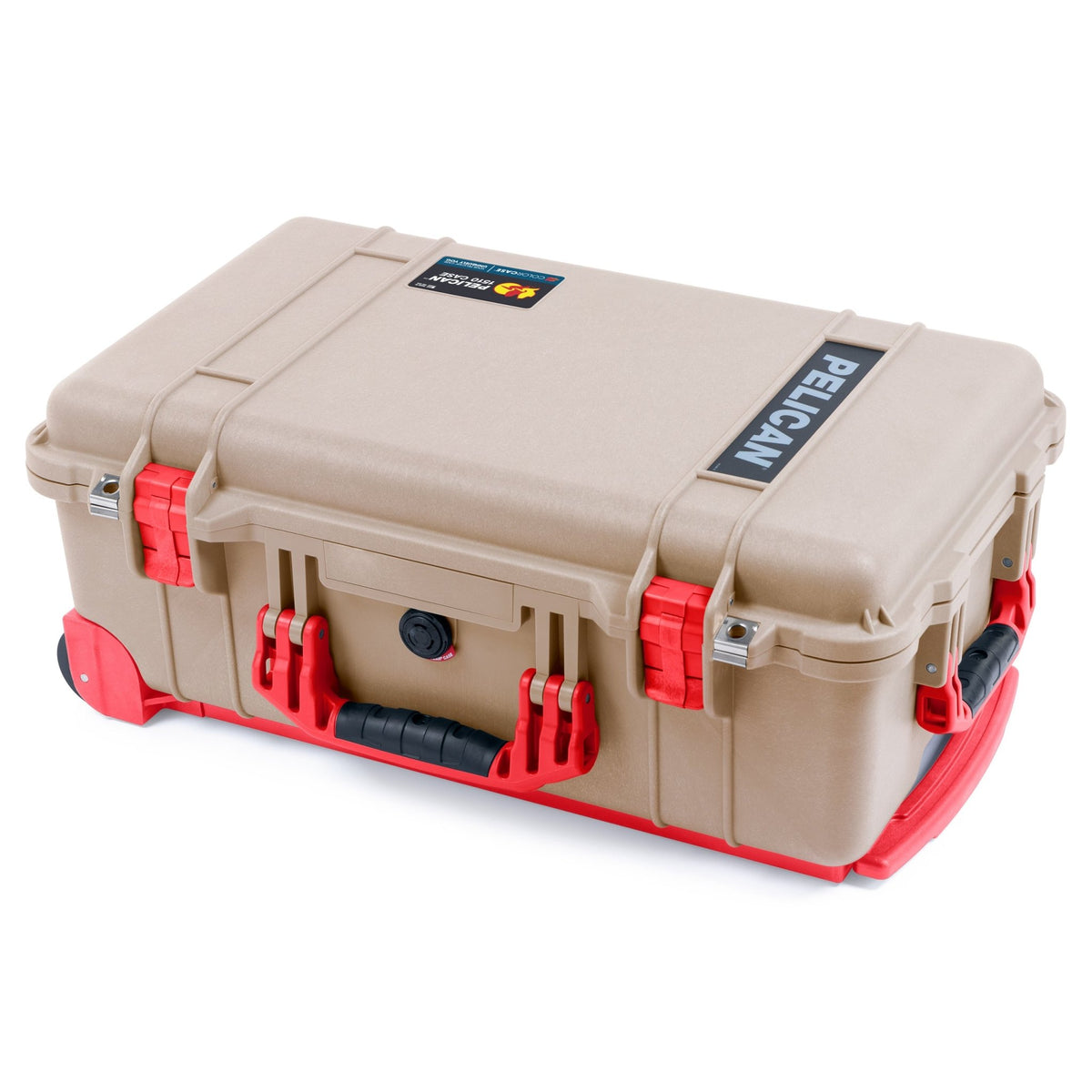 Pelican 1510 Case - Desert Tan &amp; Red Trolley - Empty (Case Only)