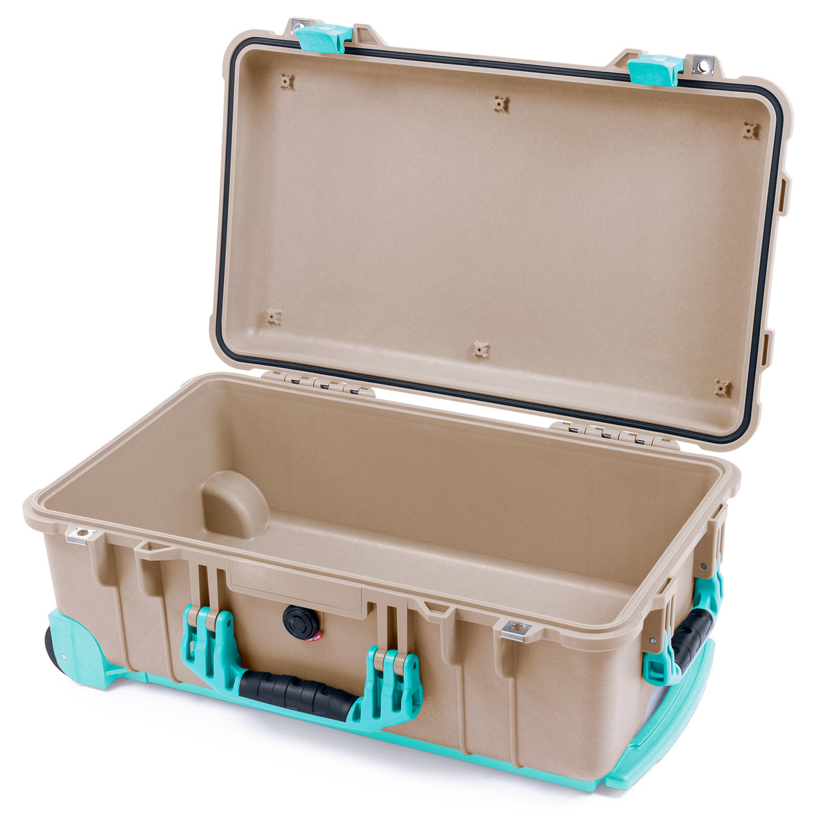 Pelican 1510 Case - Desert Tan & Teal Trolley