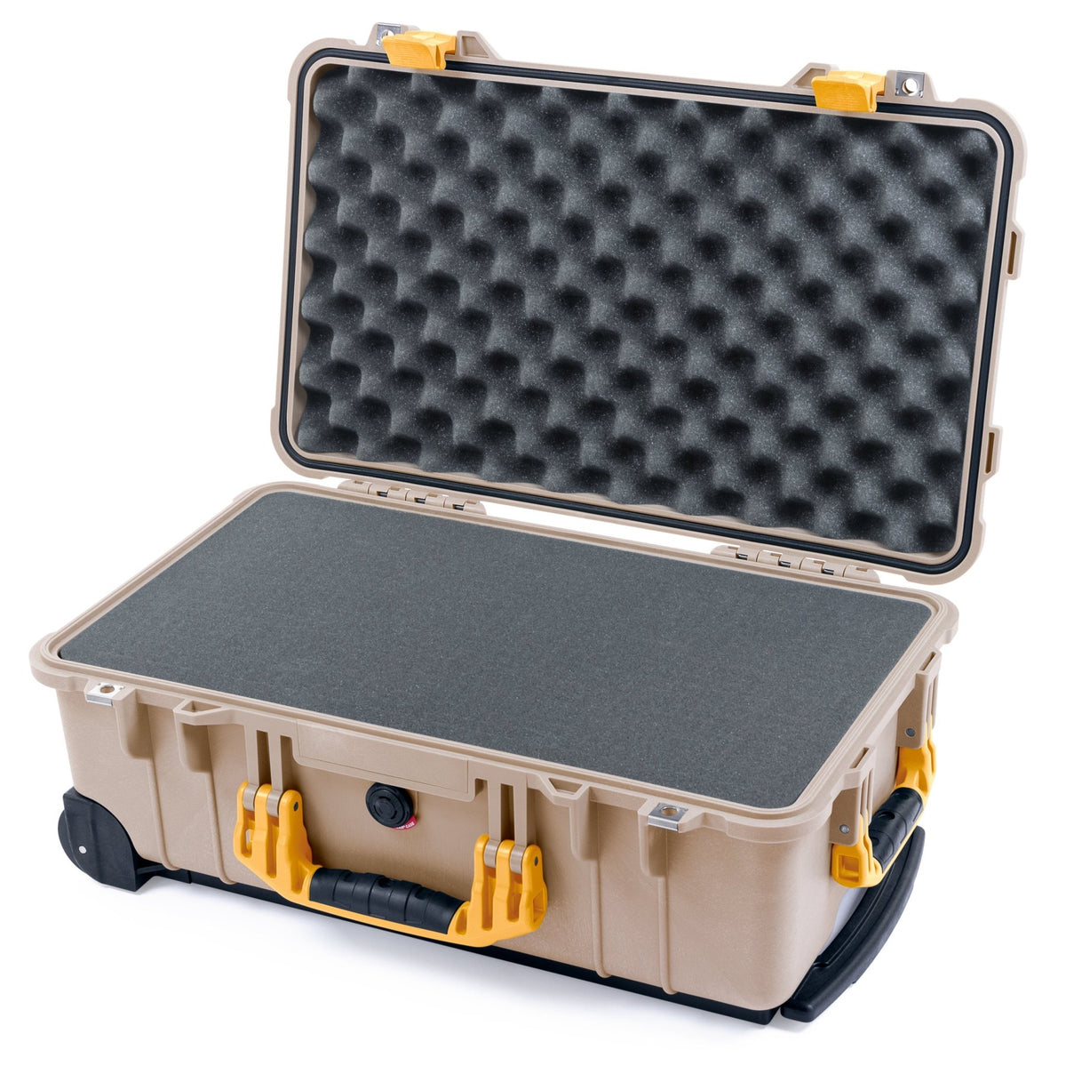 Pelican 1510 Case - Desert Tan &amp; Yellow - Pick &amp; Pluck Foam / Convolute Lid Foam
