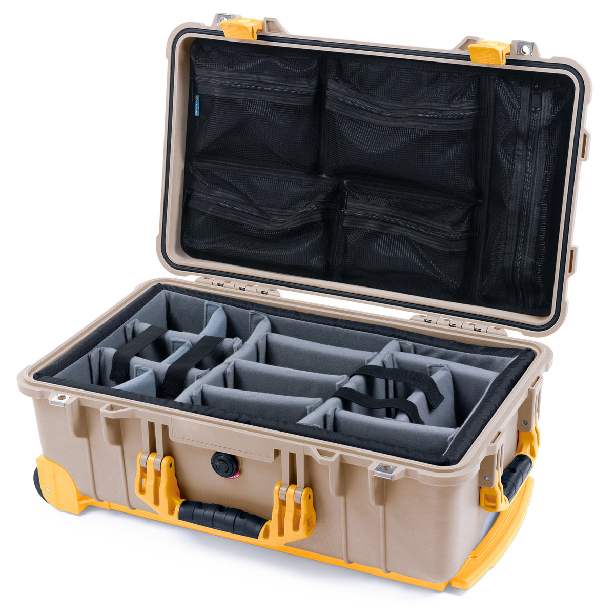 Pelican 1510 Case - Desert Tan & Yellow Trolley