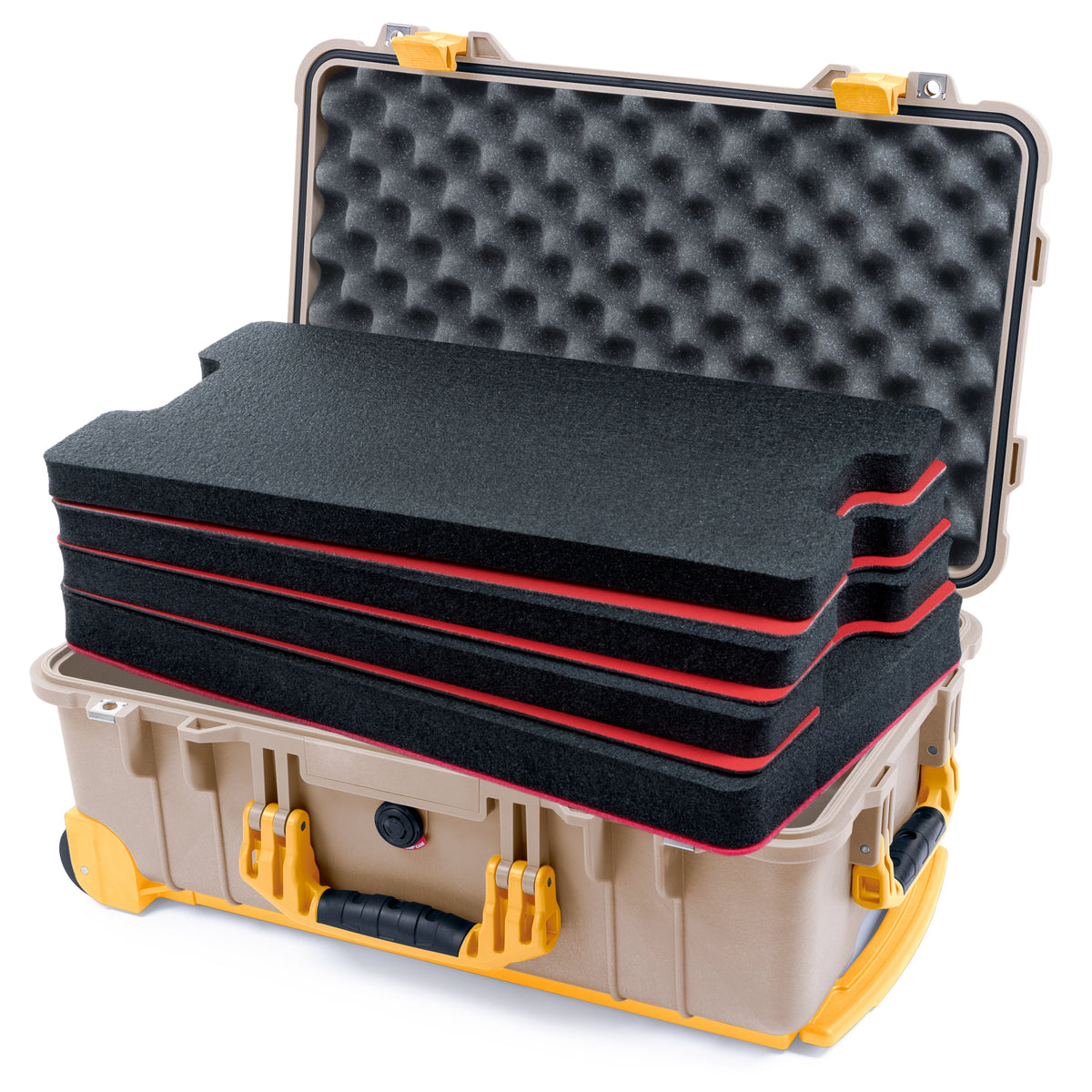 Pelican 1510 Case - Desert Tan & Yellow Trolley