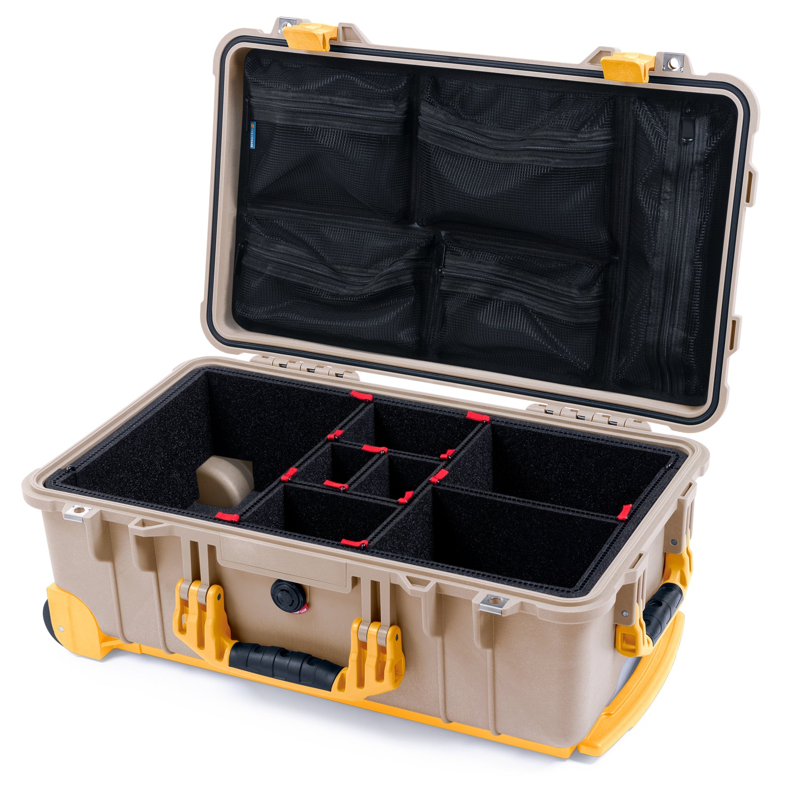 Pelican 1510 Case - Desert Tan & Yellow Trolley