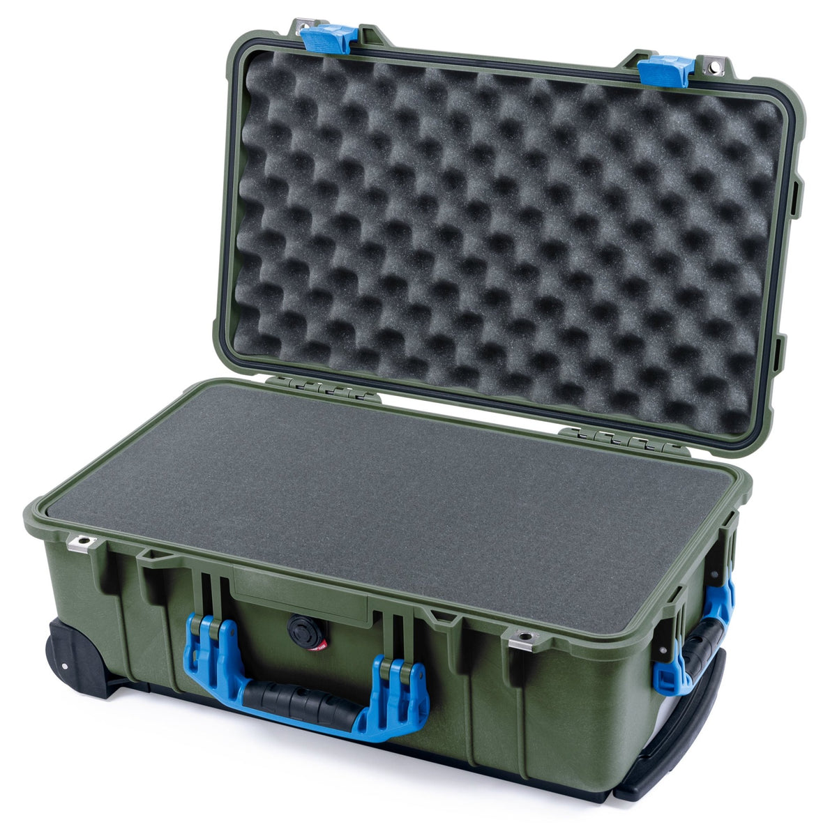 Pelican 1510 Case - OD Green &amp; Blue - Pick &amp; Pluck Foam / Convolute Lid Foam