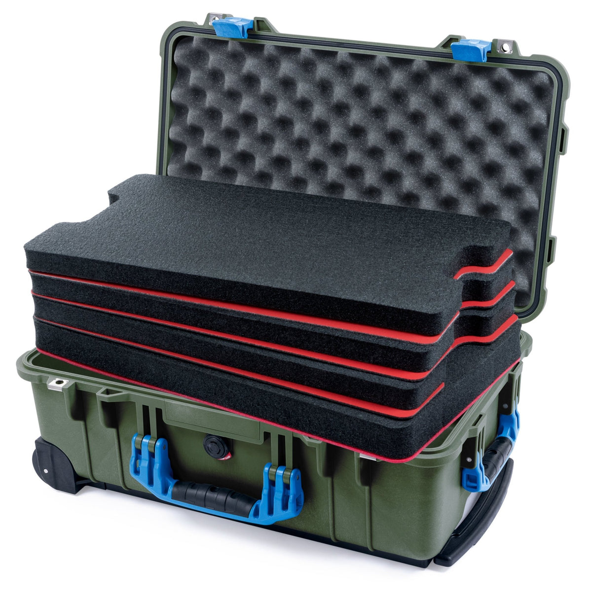Pelican 1510 Case - OD Green &amp; Blue - DIY Tool Foam Kit / Convolute Lid Foam