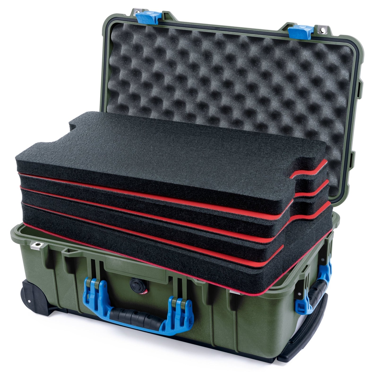 Pelican 1510 Case - OD Green & Blue - DIY Tool Foam Kit / Convolute Lid Foam