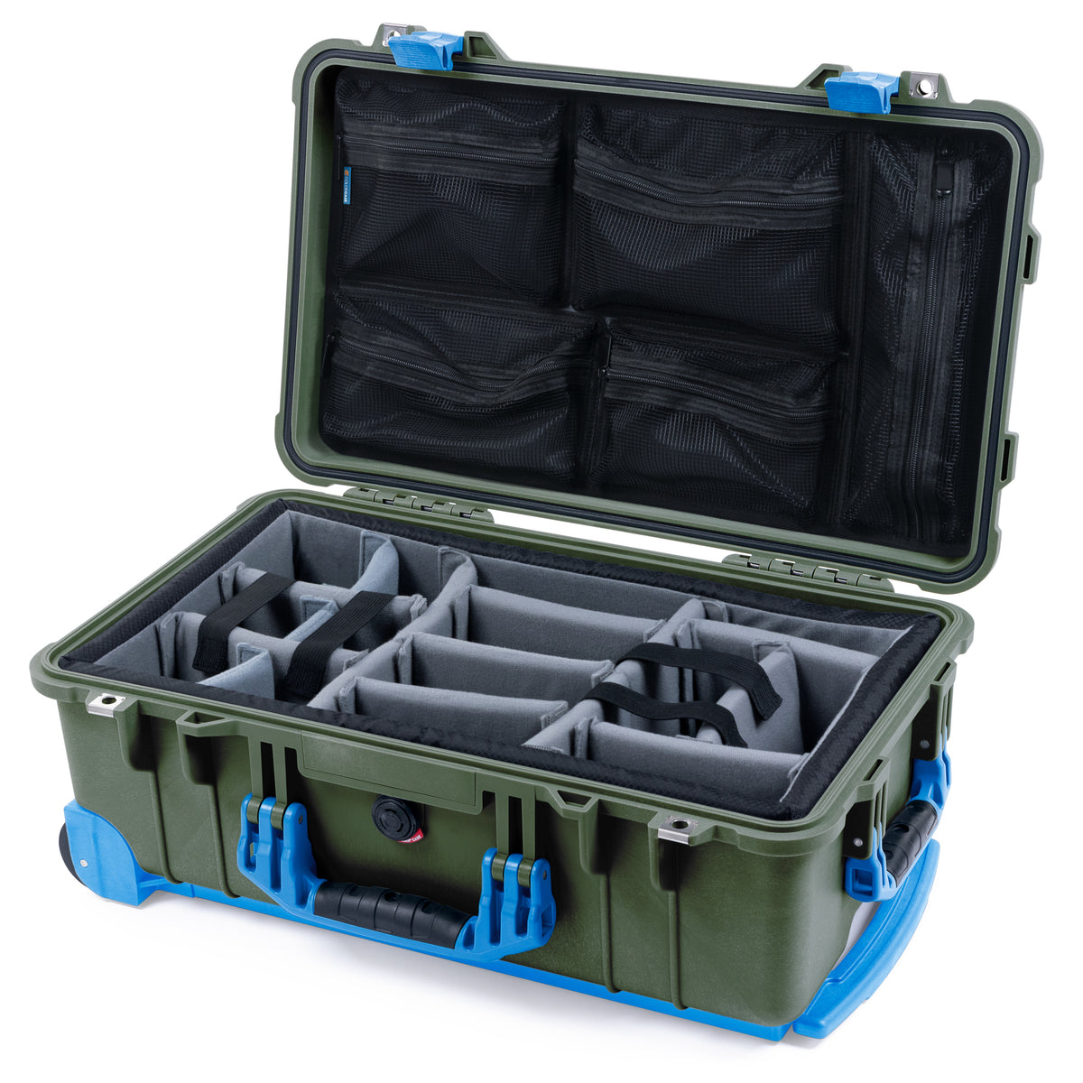 Pelican 1510 Case - OD Green & Blue Trolley