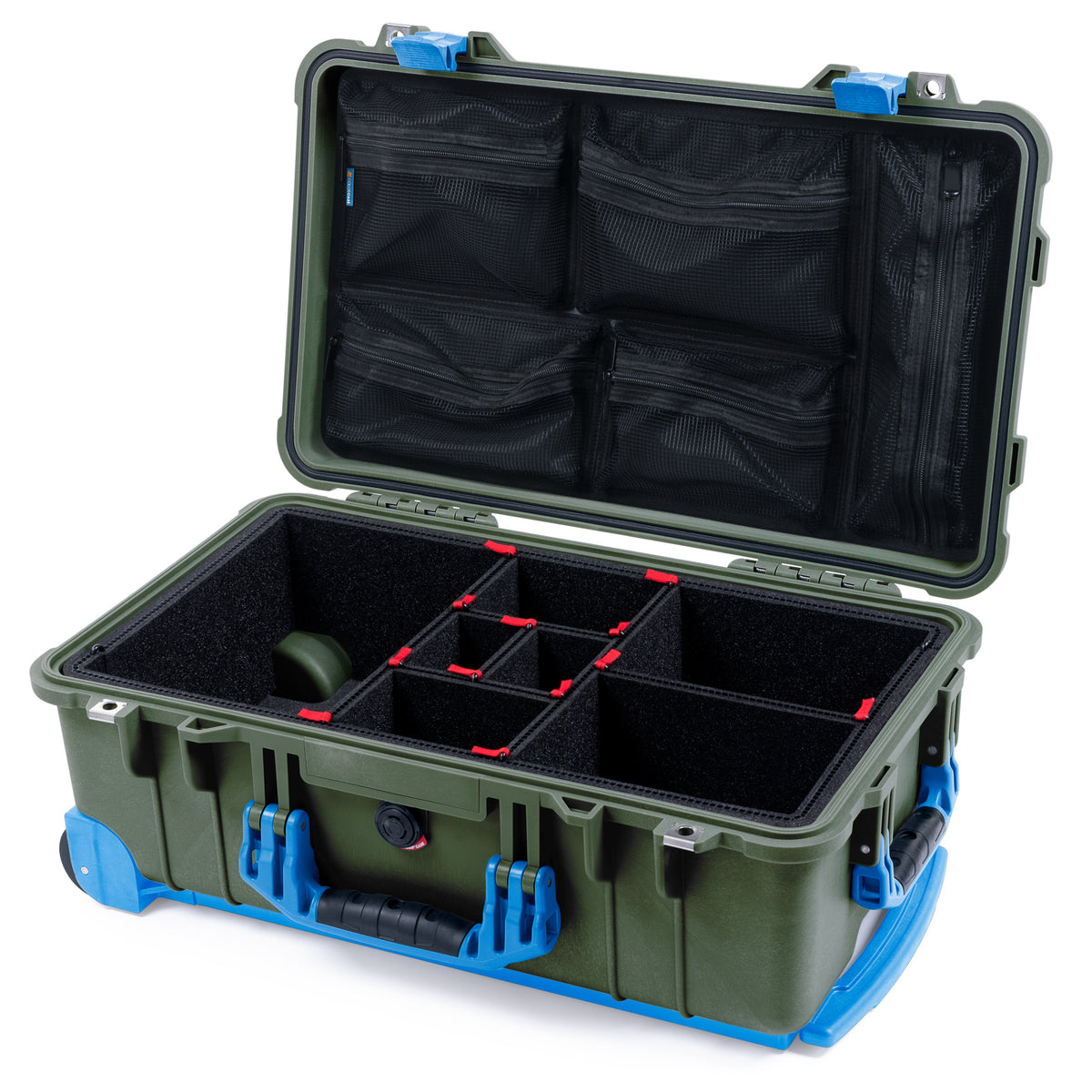 Pelican 1510 Case - OD Green & Blue Trolley