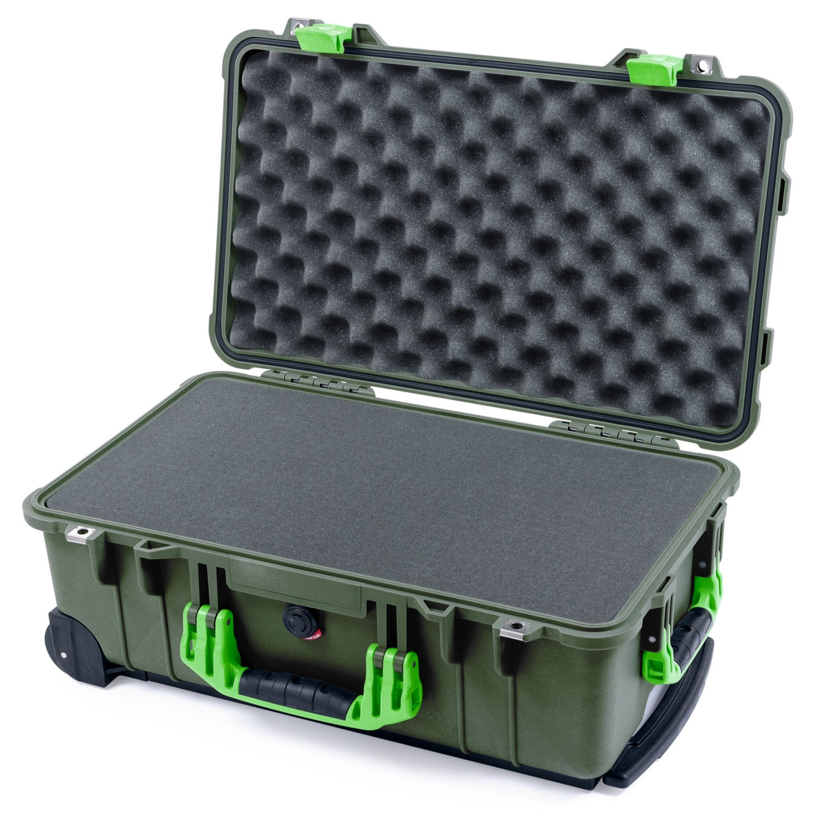 Pelican 1510 Case - OD Green &amp; Lime Green - Pick &amp; Pluck Foam / Convolute Lid Foam