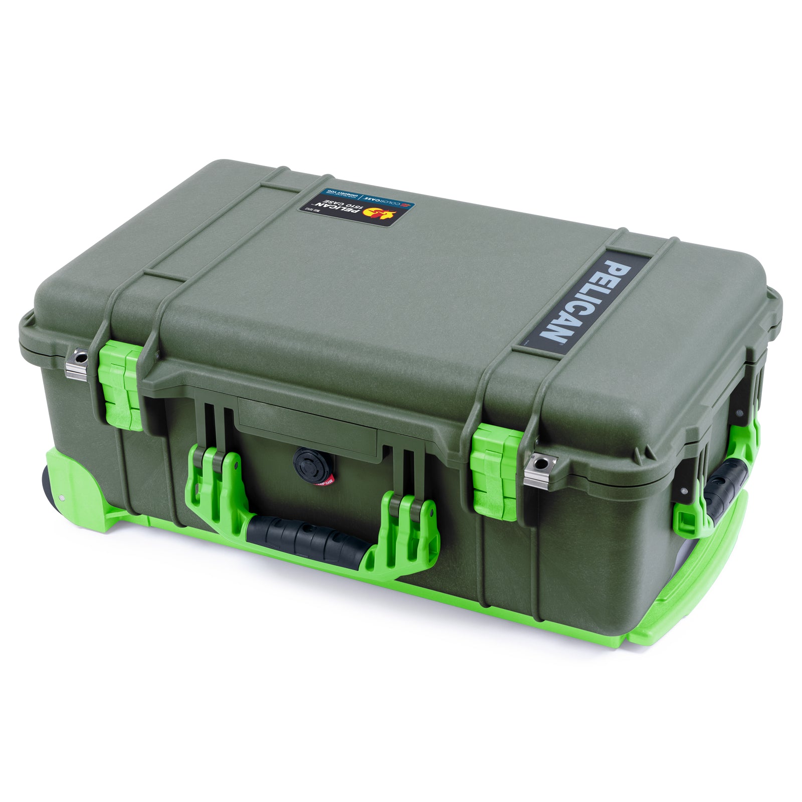 Pelican 1510 Case - OD Green & Lime Green Trolley