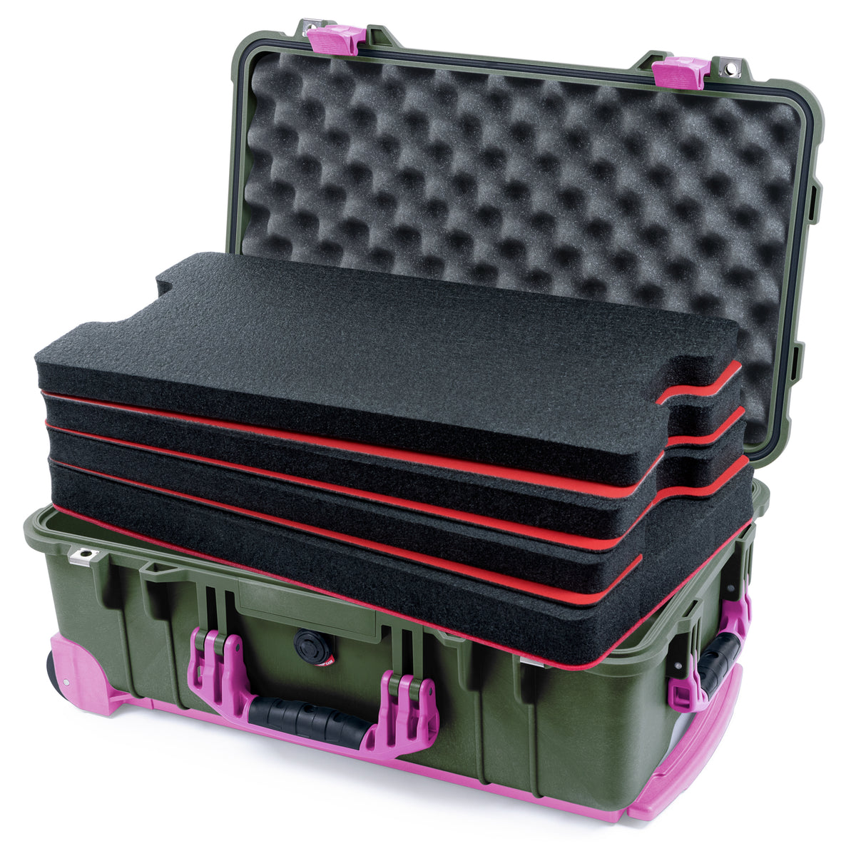 Pelican 1510 Case - OD Green & Magenta Trolley