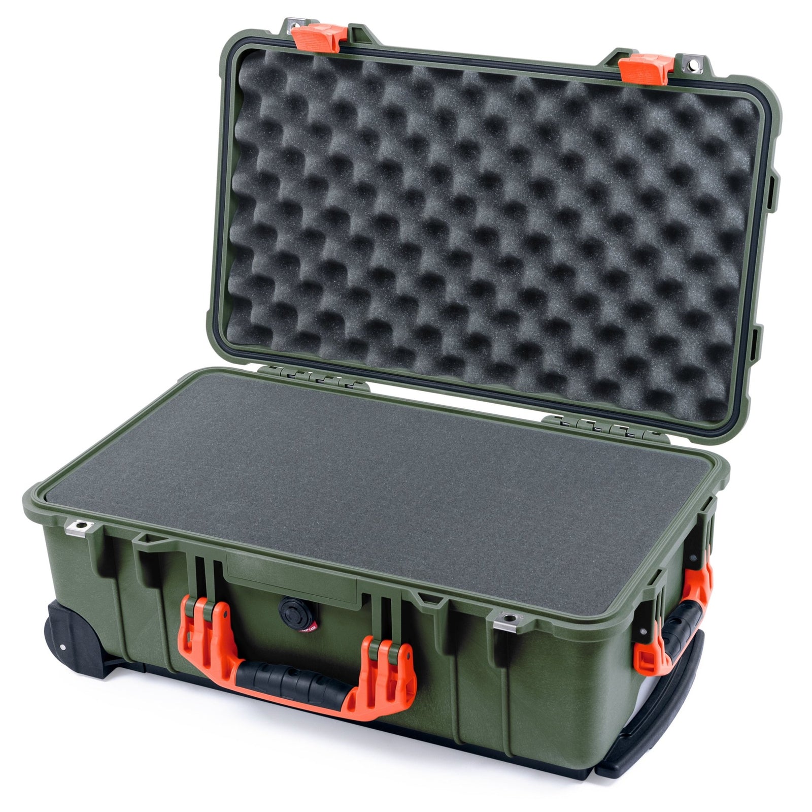 Pelican 1510 Case - OD Green & Orange - Pick & Pluck Foam / Convolute Lid Foam